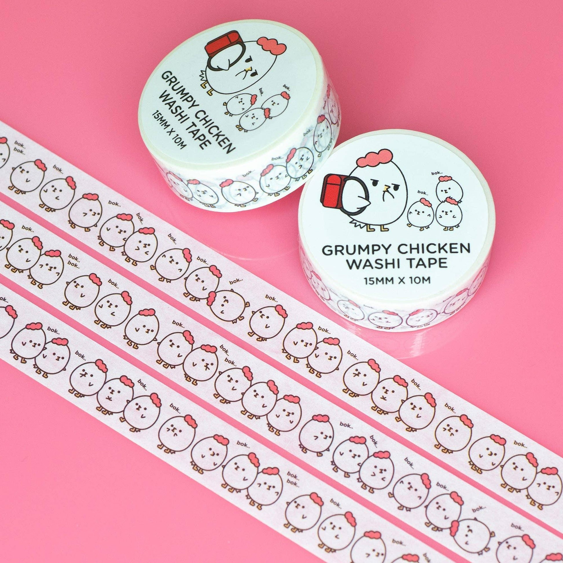 Tiny Grumpy Chicken Washi Tape | Robot Dance Battle - Papertail Fox