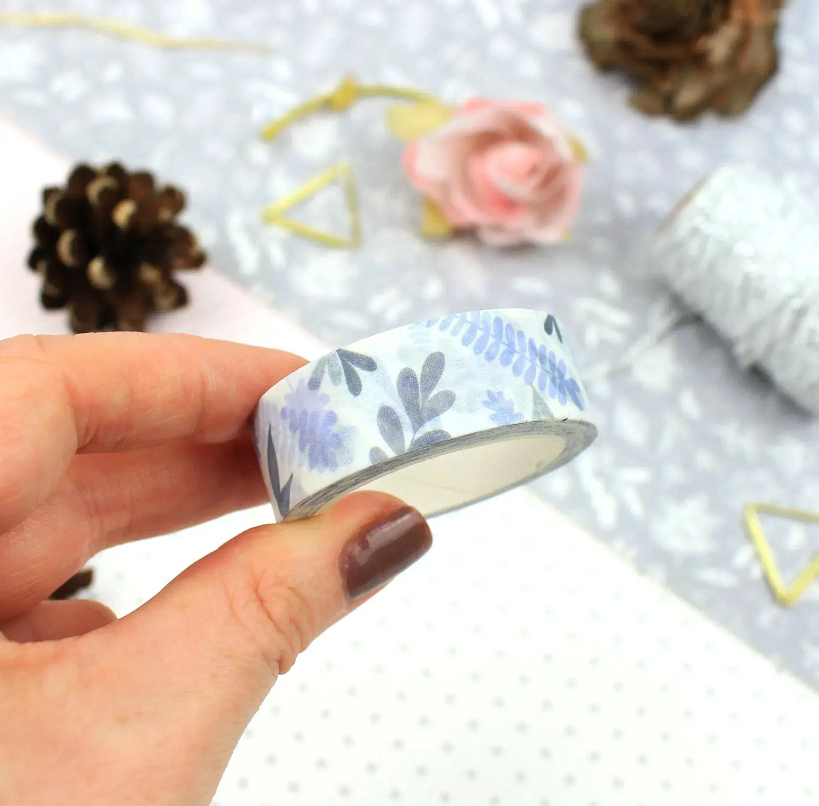Blue Foliage Washi Tape | Ellis Woolley Illustration - Papertail Fox