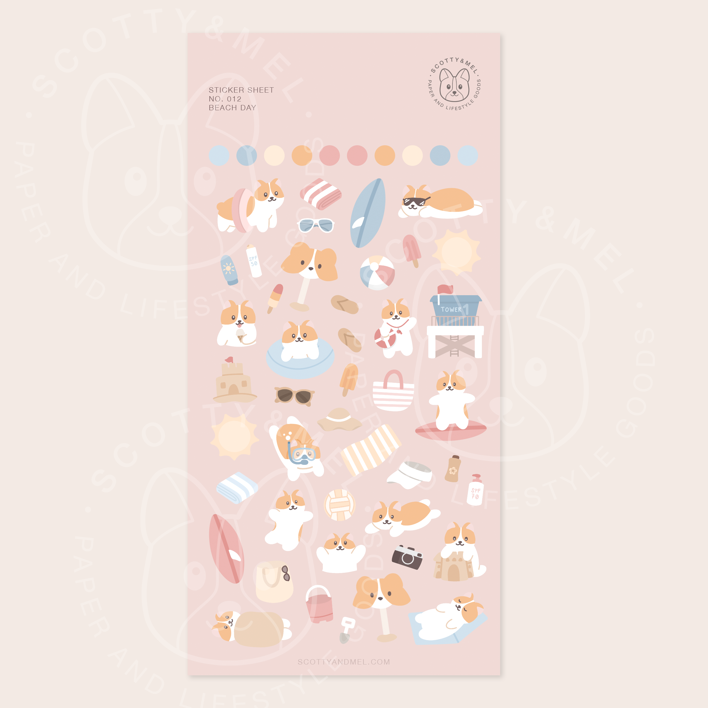 Beach Day Sticker Sheet | Scotty&Mel