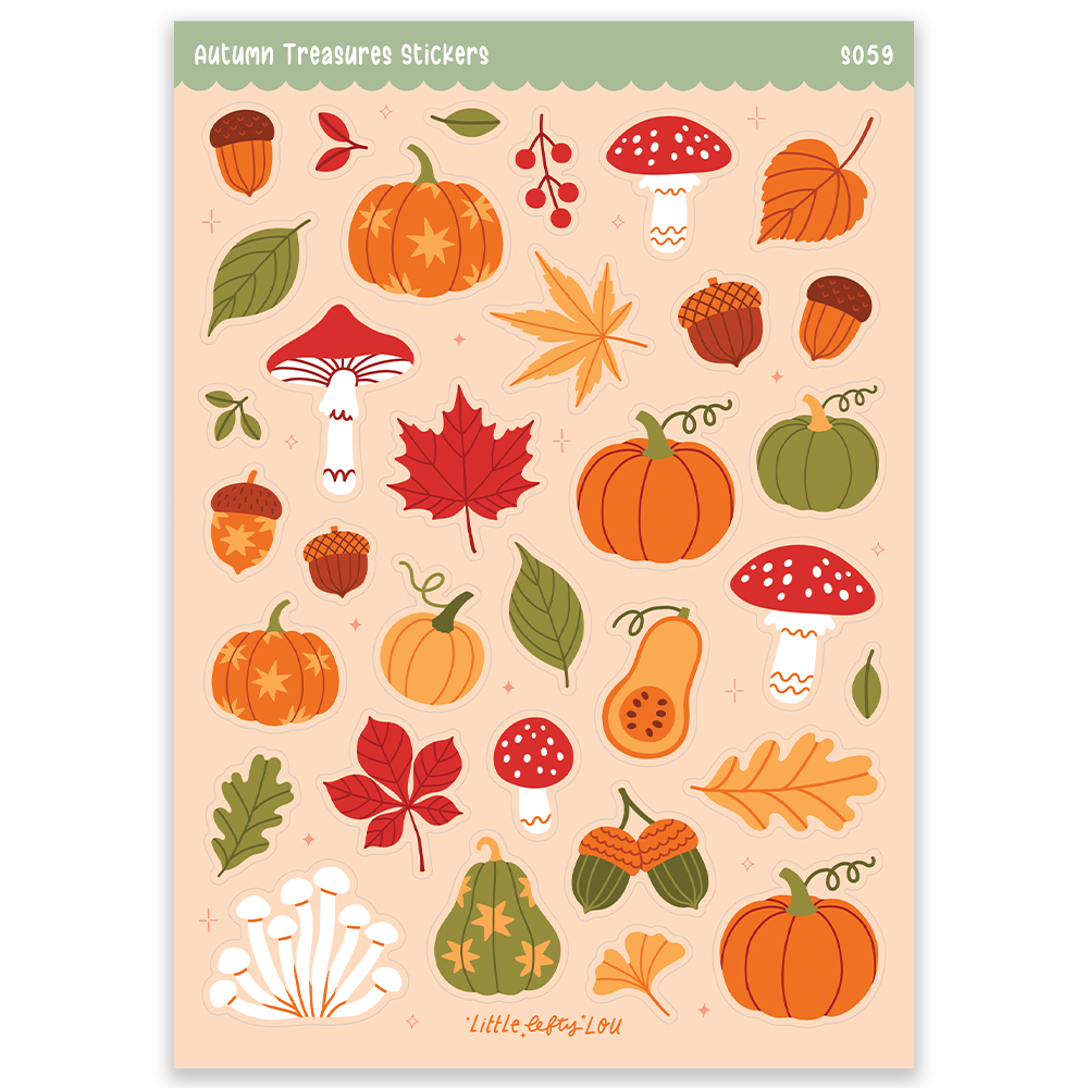 Autumn Treasures Sticker Sheet by Little Lefty Lou | Papertail Fox