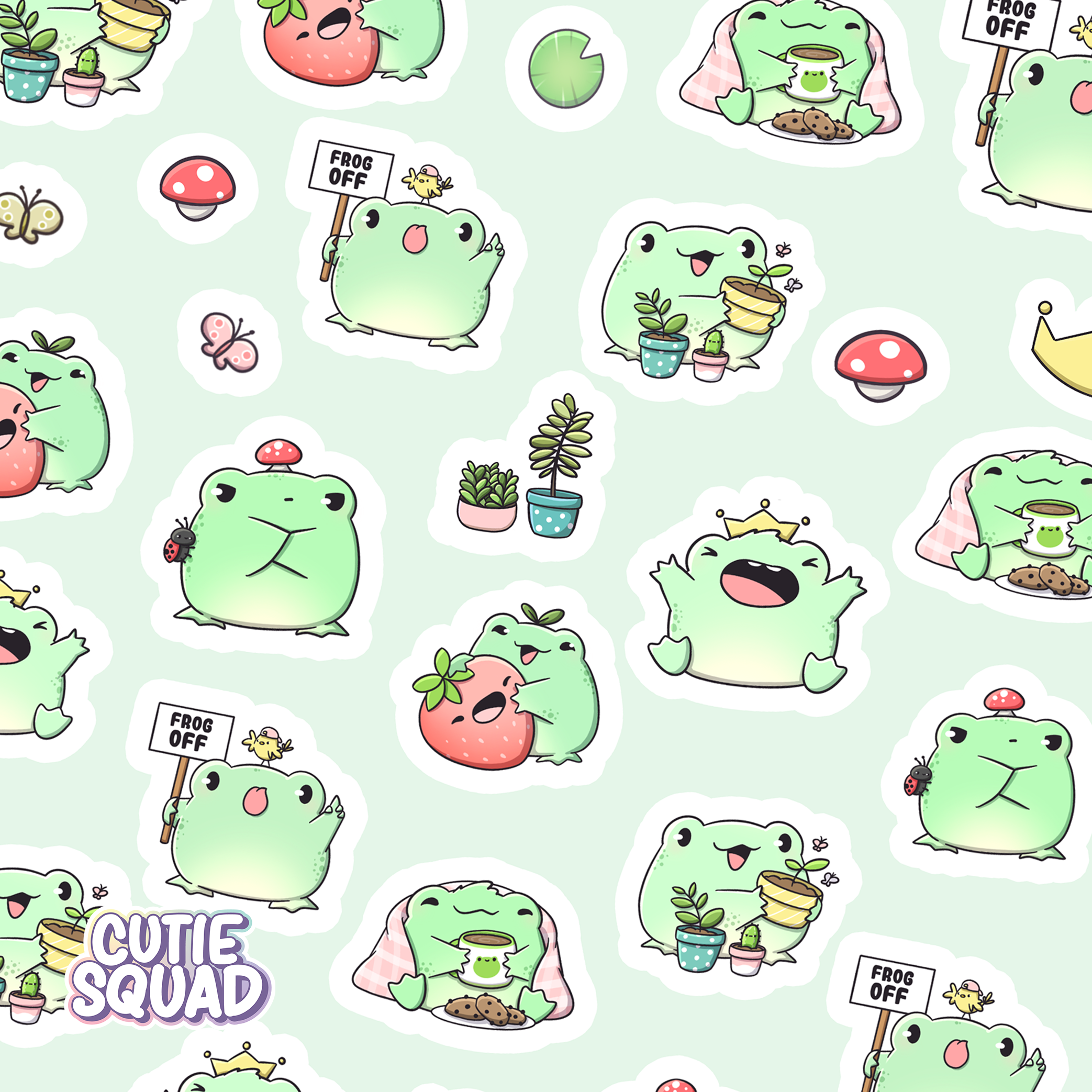 Cute Froggies Sticker Sheet | CutieSquad