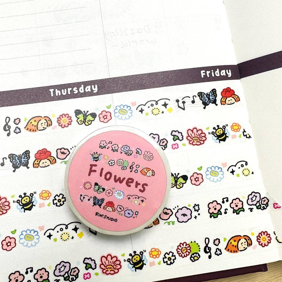 Flower Mini Washi Tape by RiN! Studio | Papertail Fox