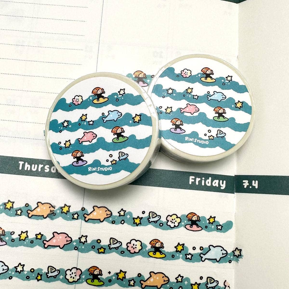 Wave Mini Washi Tape by RiN! Studio | Papertail Fox