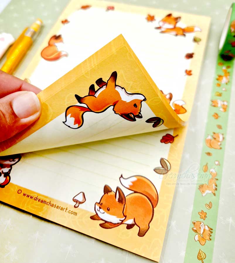 Little Fox Memo Block Double Sided – A5 Letter Paper