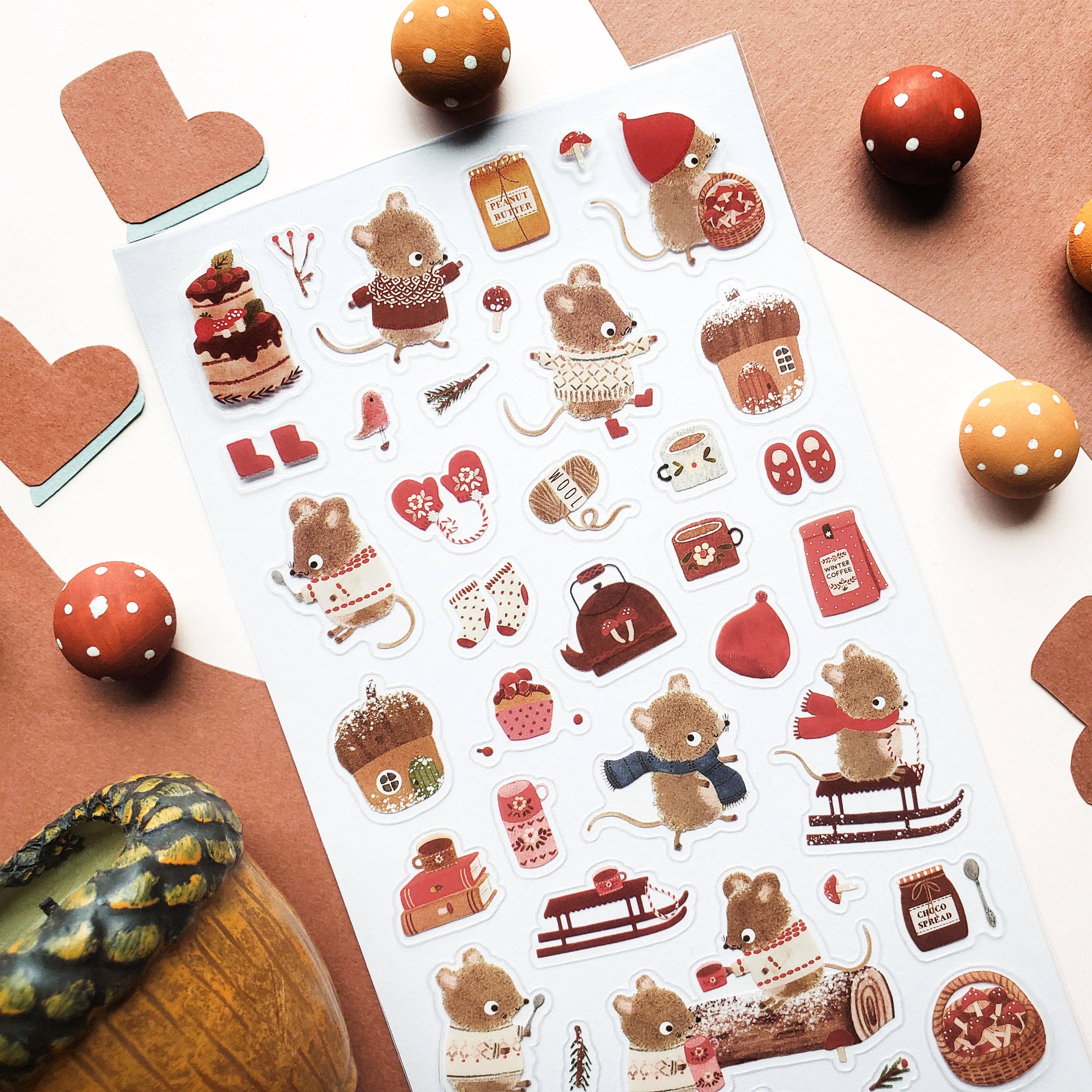 Mouse Snow Day Sticker Sheet | Stickii