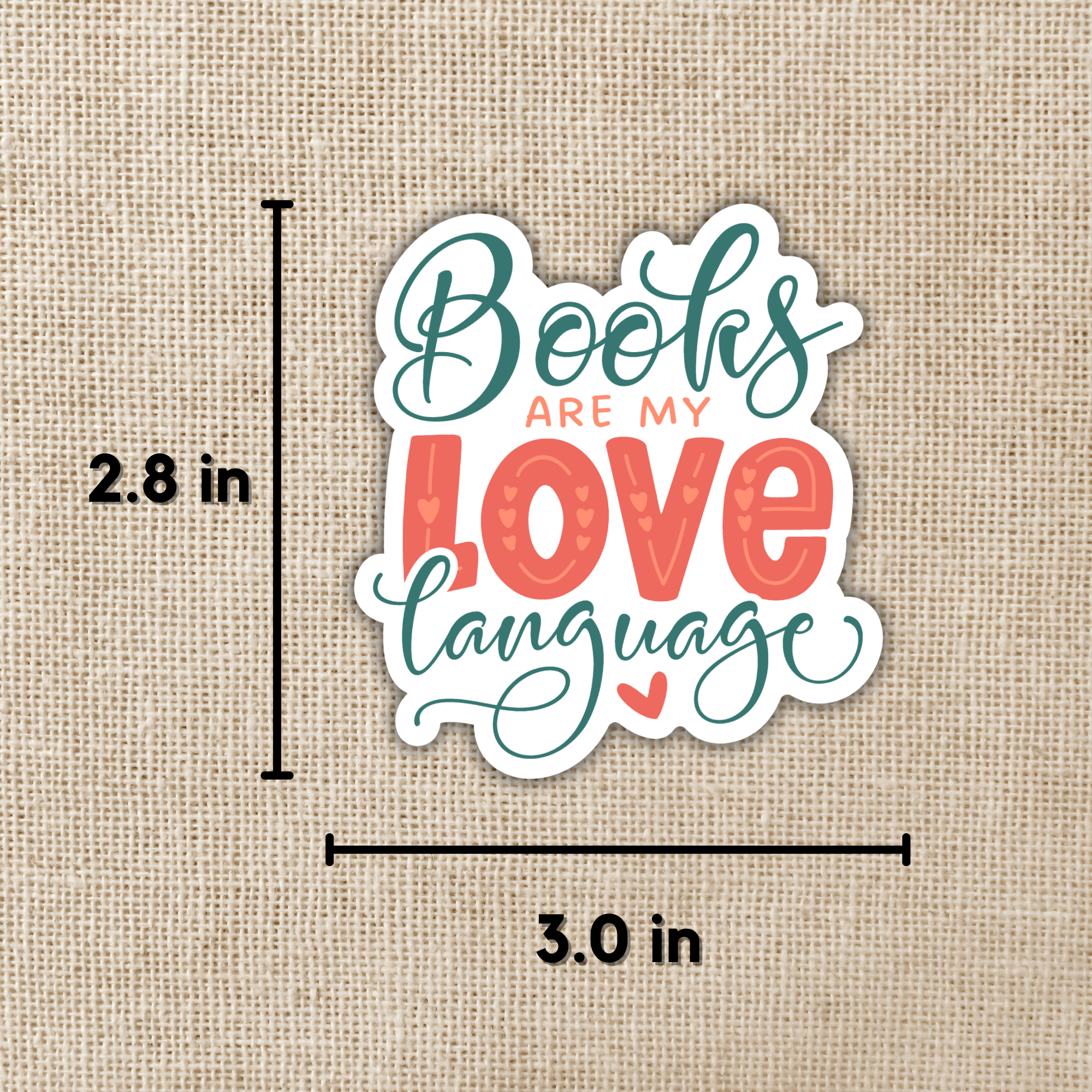 Books Are My Love Language Sticker, 3-inch