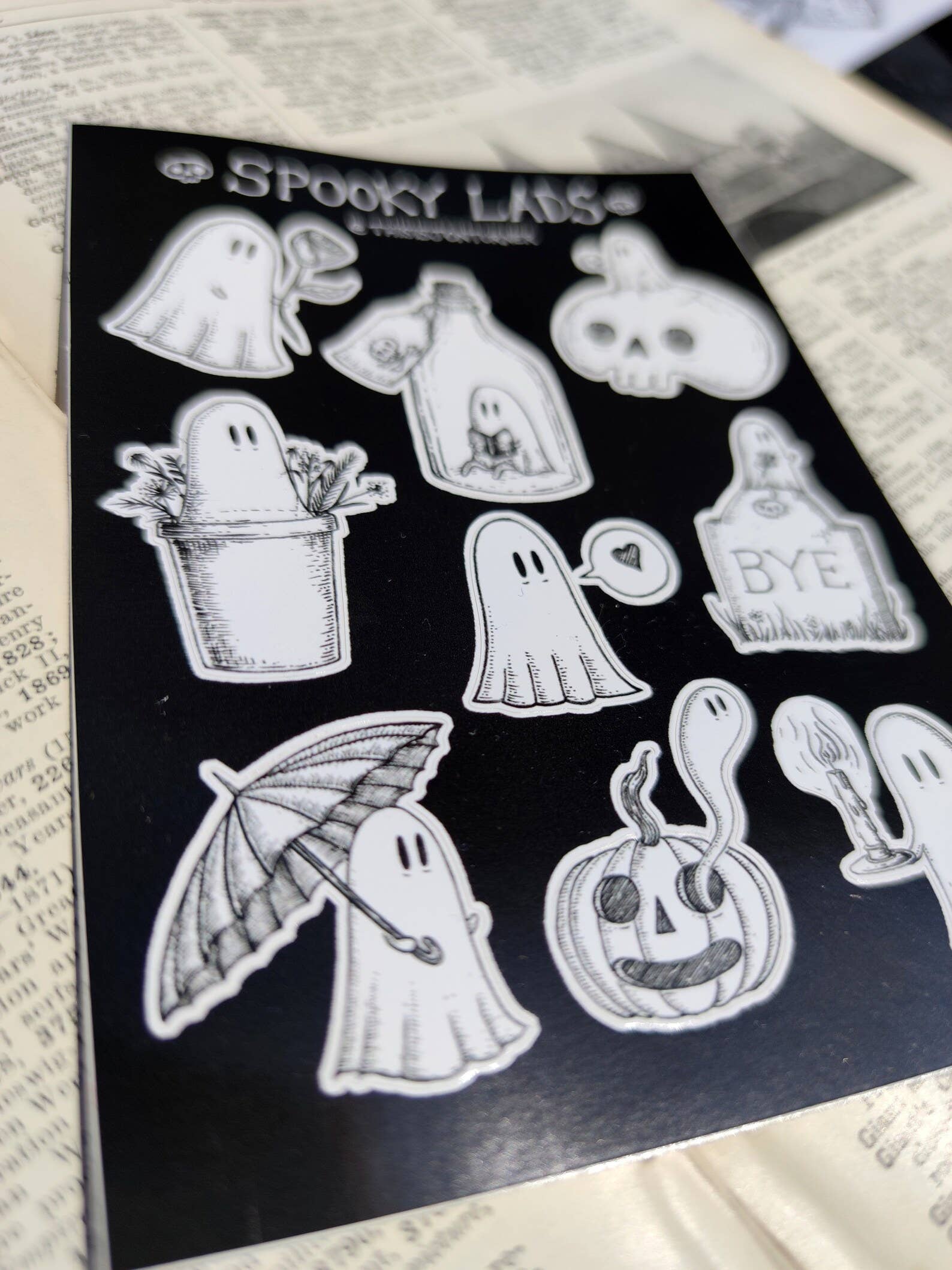 Spooky Lads Sticker Sheet - Ghost Stickers by Jon Turner | Papertail Fox
