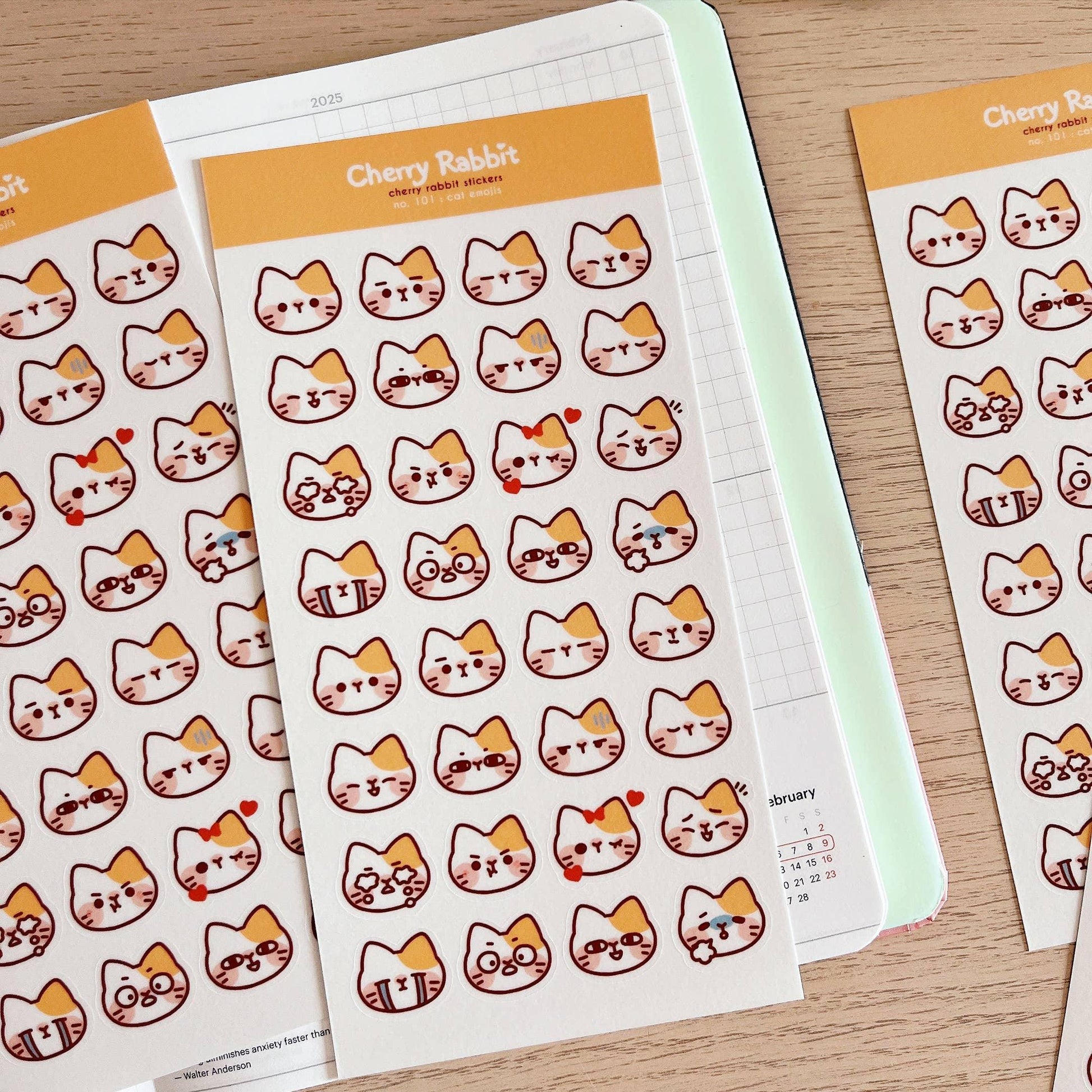 Cat Emojis Sticker Sheet no.101 - Papertail Fox