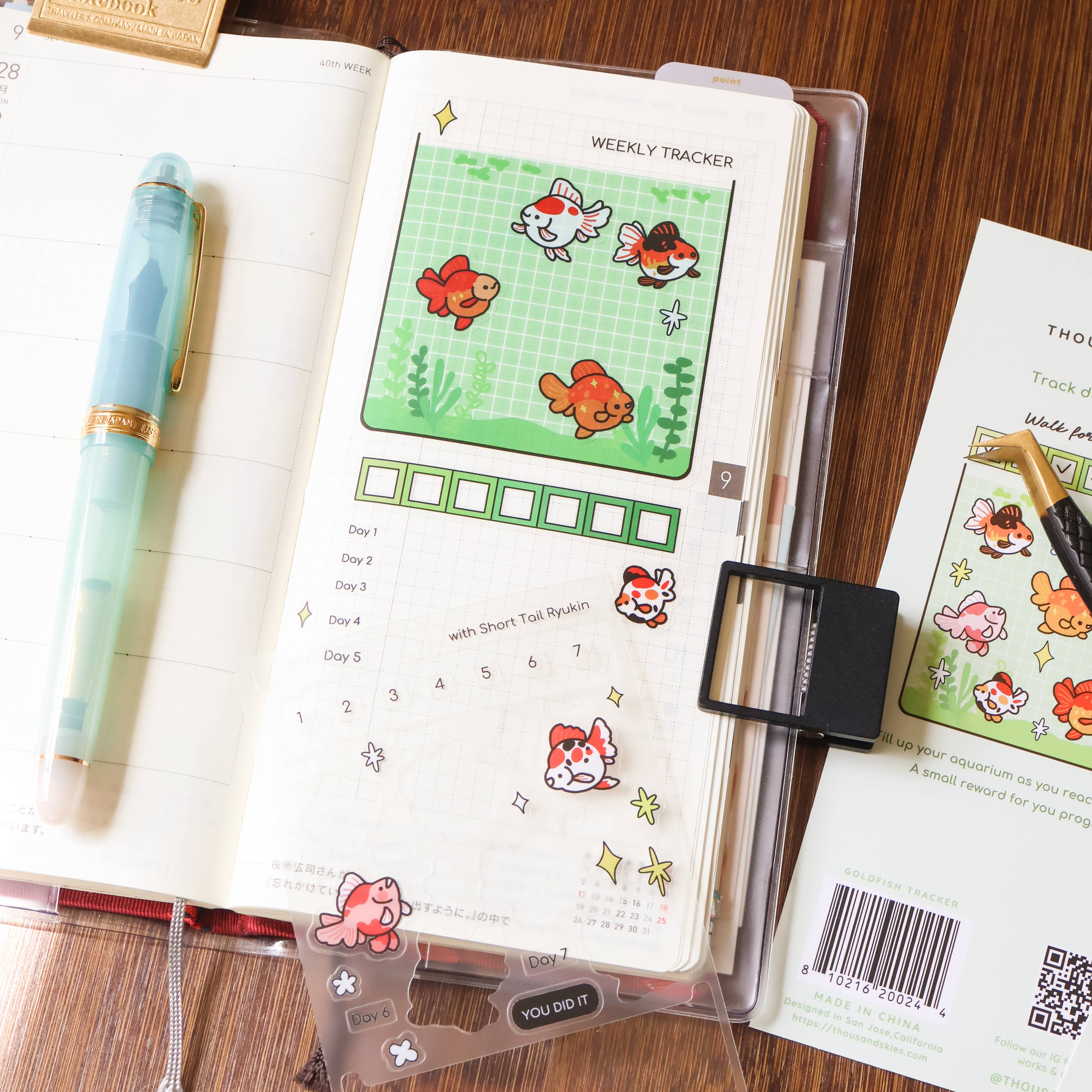 Goldfish Tracker Clear Sticker Sheet by Thousand Skies | Papertail Fox