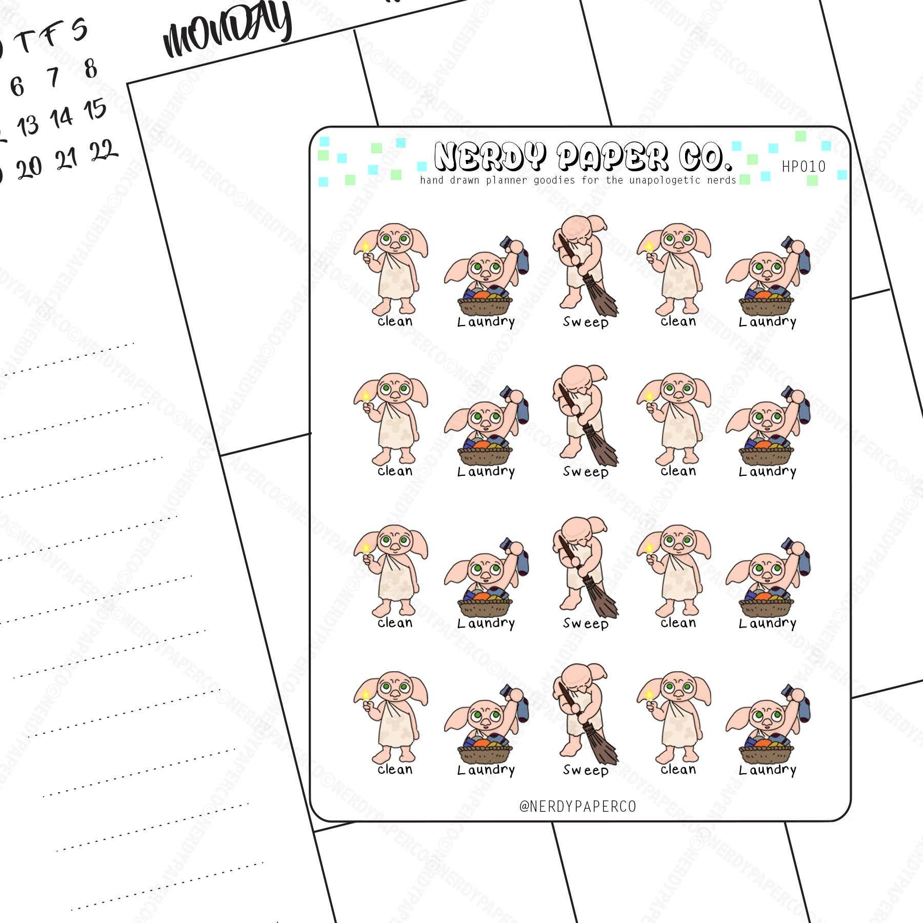 MAGICAL ELF CHORES - Hand Drawn Stickers - Deco | HP010