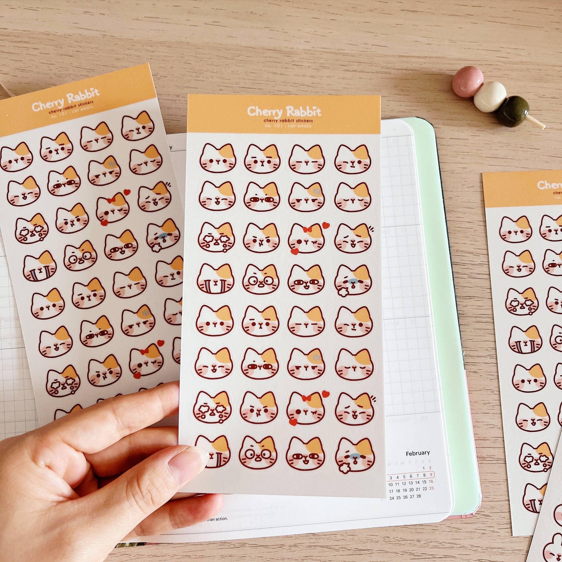 Cat Emojis Sticker Sheet no.101 - Papertail Fox