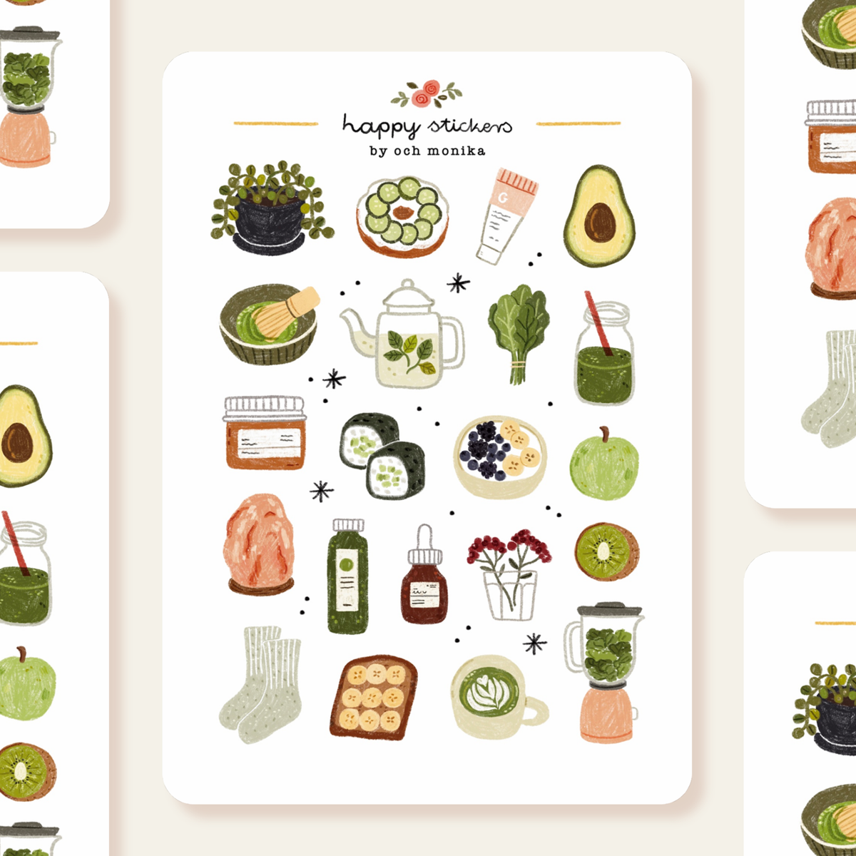 Fresh Green Sticker Sheet by Och Monika | Papertail Fox