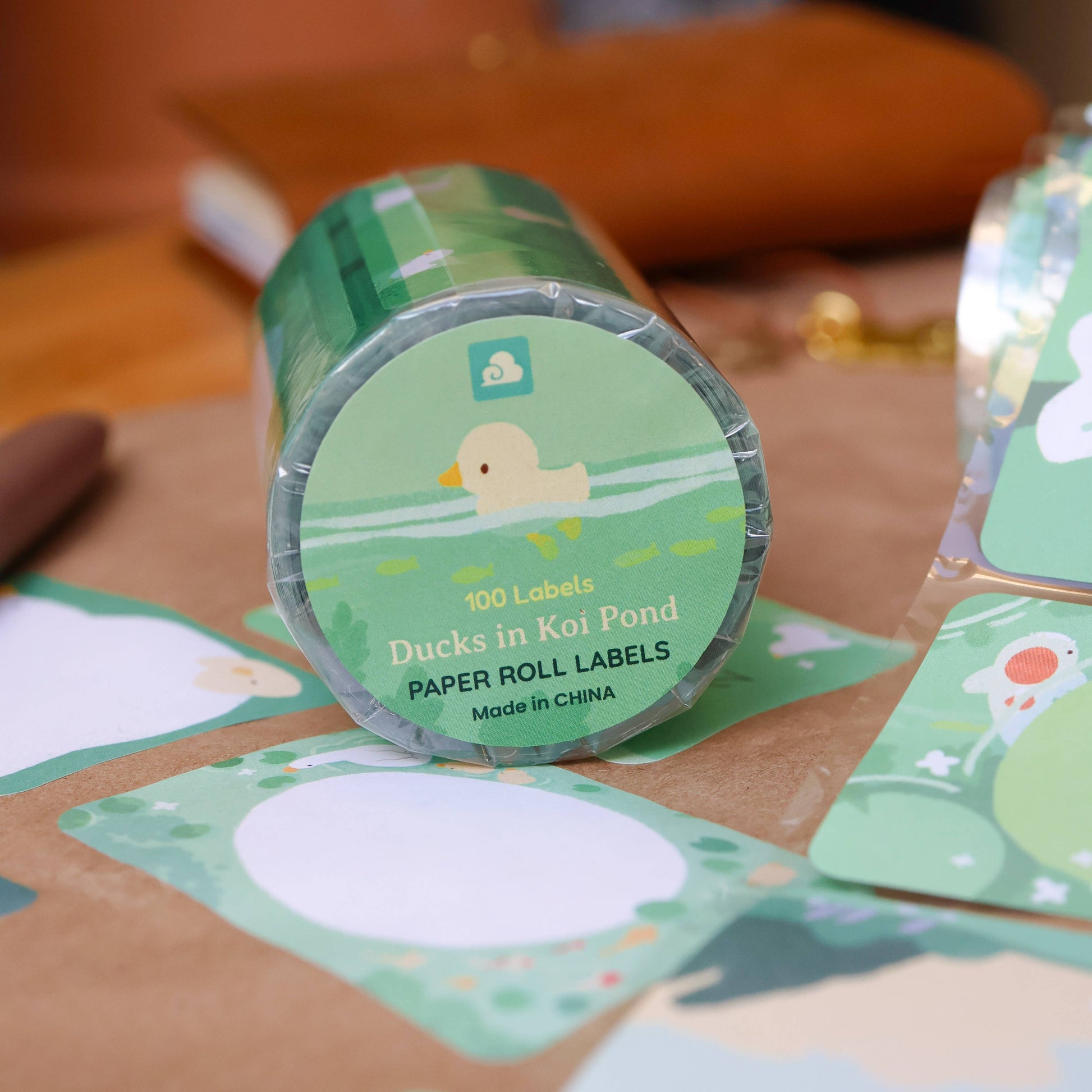 Ducks in Koi Pond Paper Roll Labels by Thousand Skies | Papertail Fox