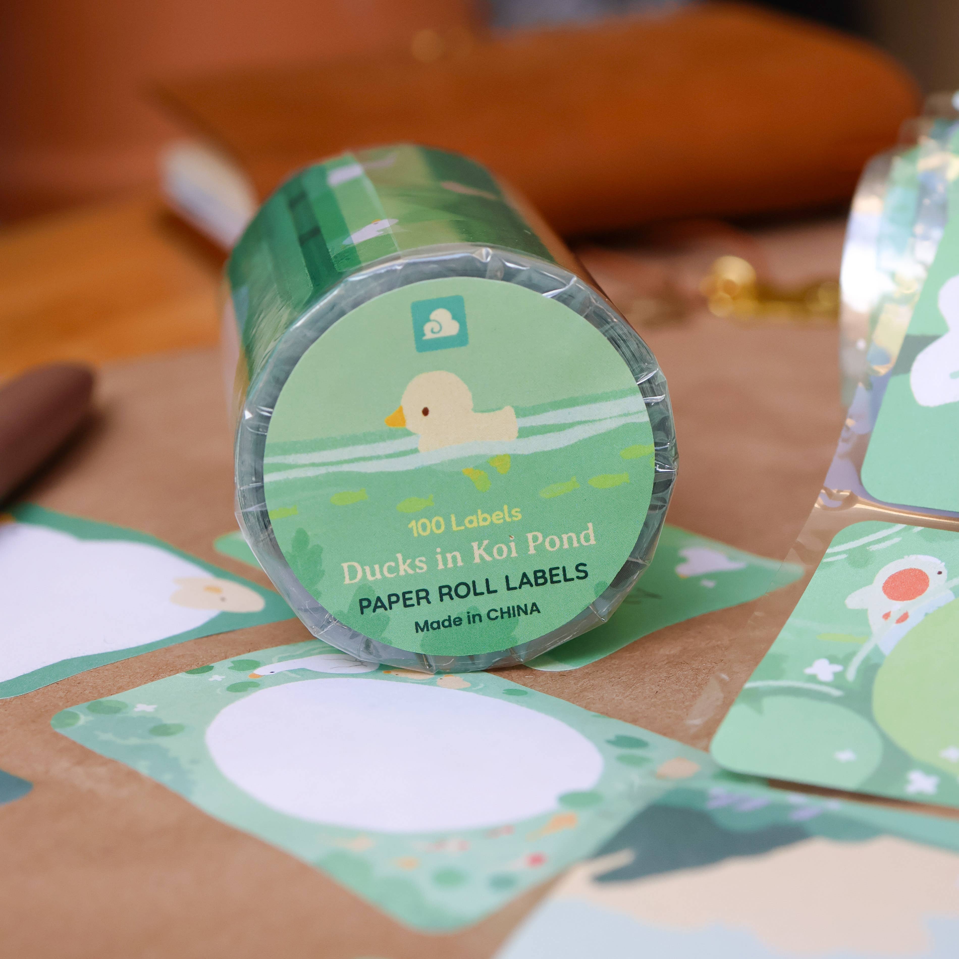 Ducks in Koi Pond Paper Roll Labels by Thousand Skies | Papertail Fox