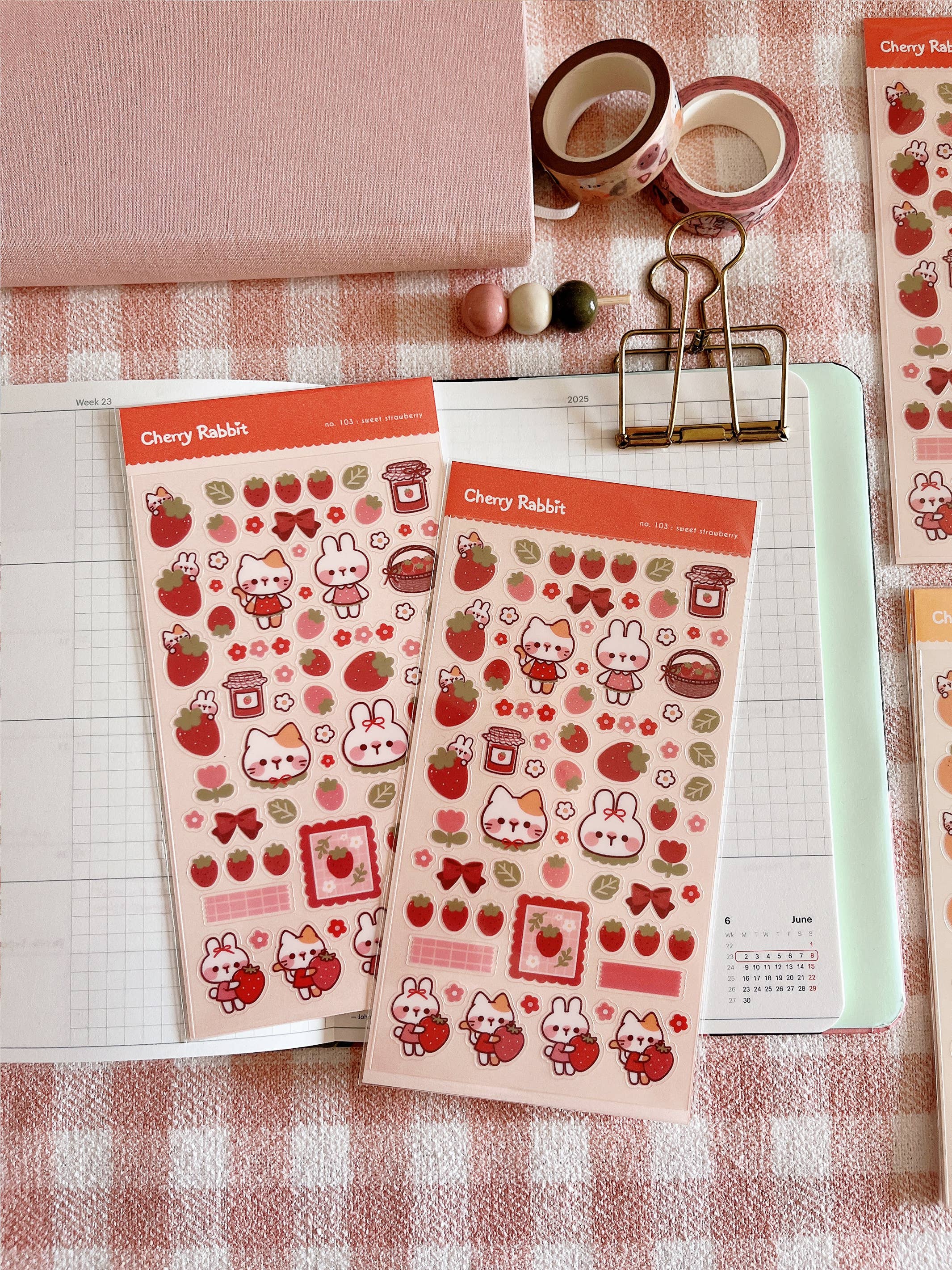 Sweet Strawberry Sticker Sheet no.103