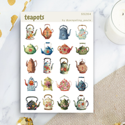 Teapots Sticker Sheet | Penpaling Paula