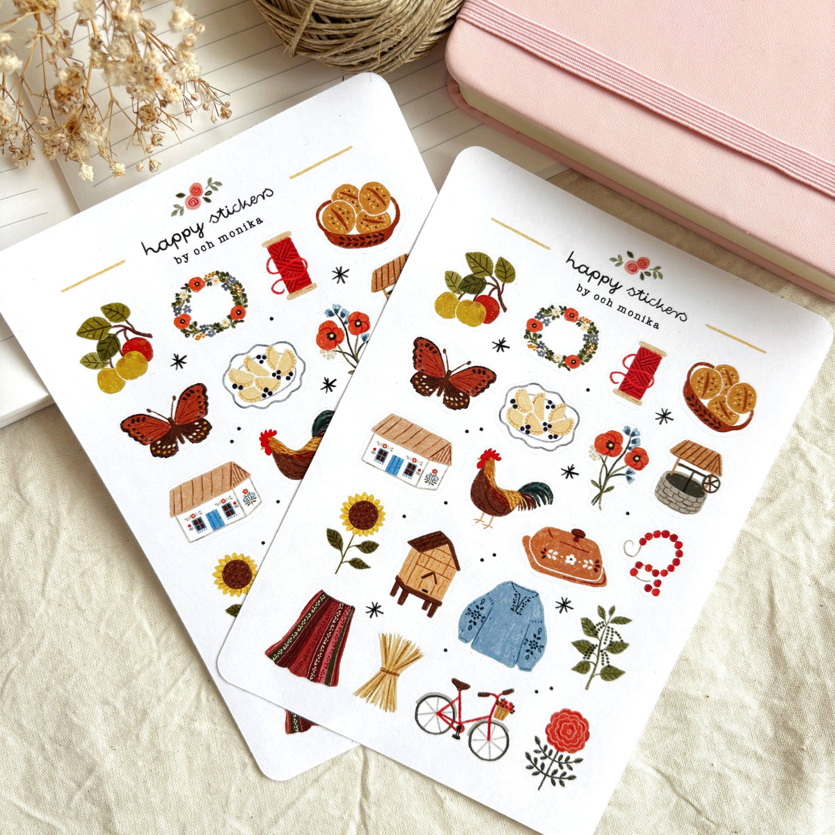 Folk Cottage Sticker Sheet | Och Monika