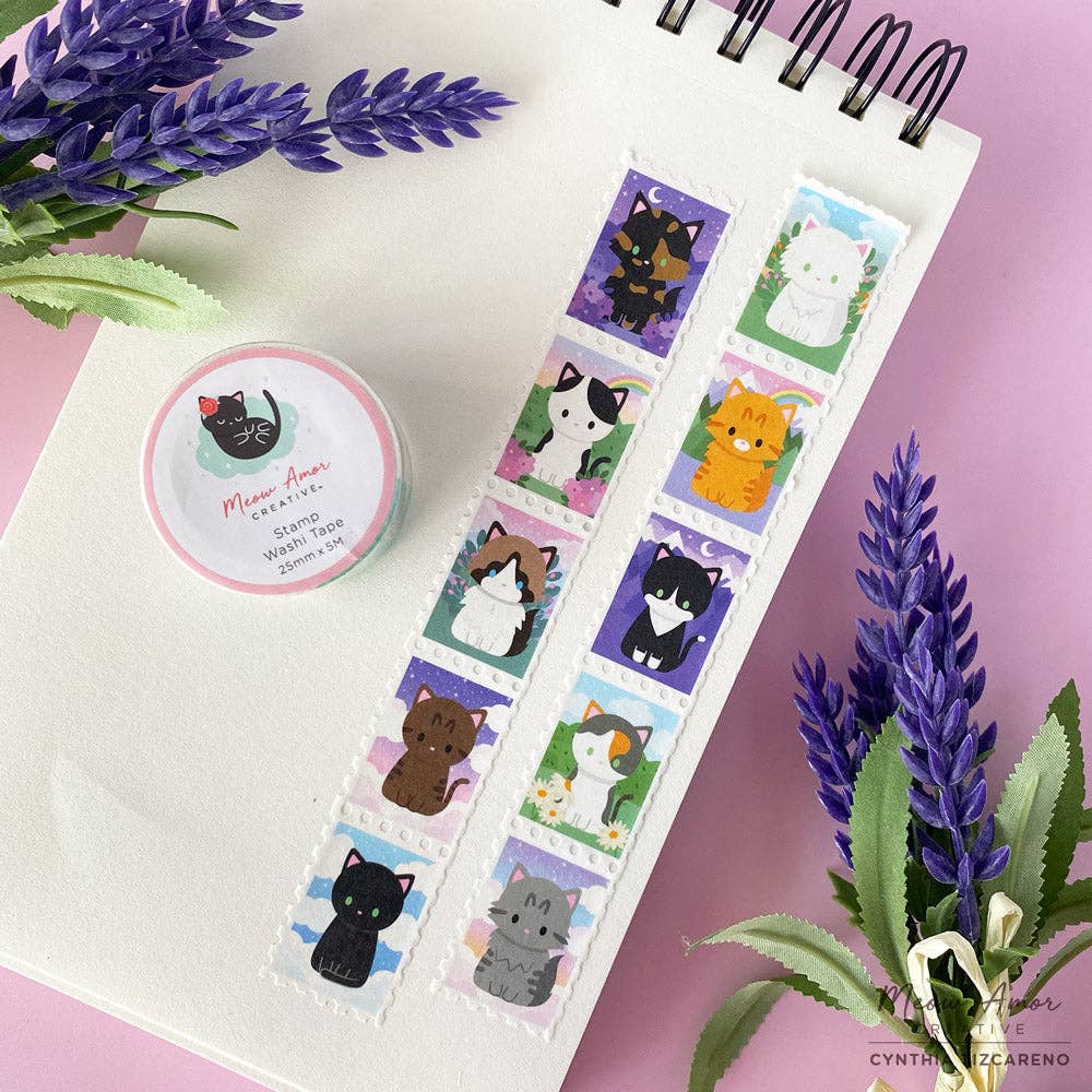 Cat Skies Stamp Washi Tape by Meow Amor Creative | Papertail Fox