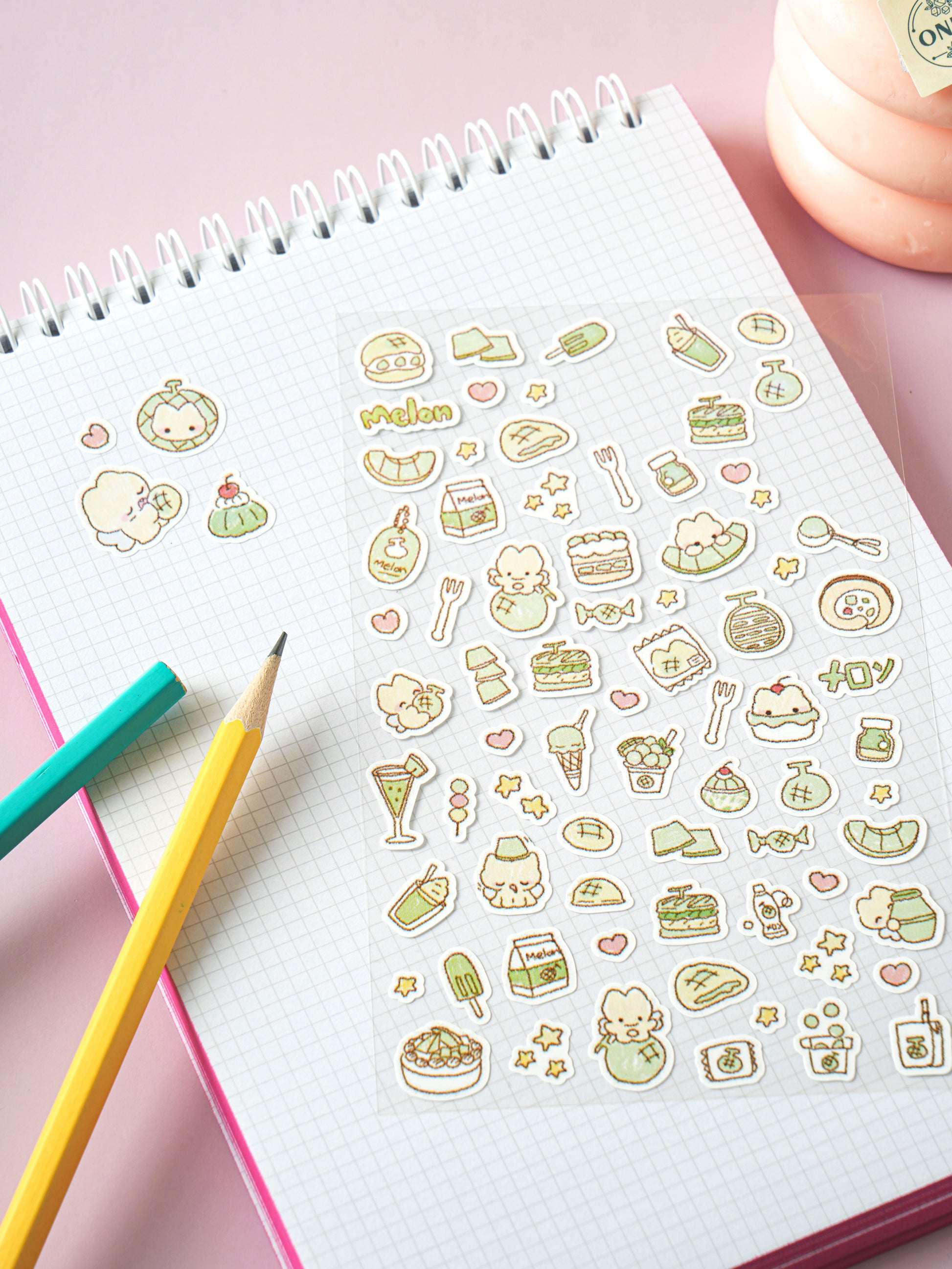 Fruit Kitty 4 Sheet Sticker Set by Daiso | Papertail Fox