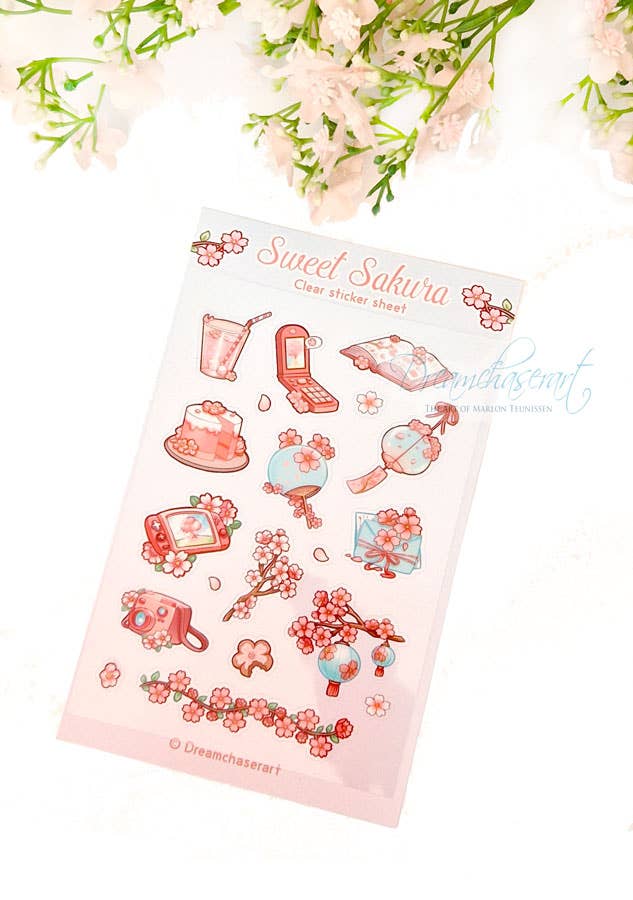 Sakura Clear Sticker Sheet | Dreamchaserart