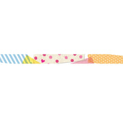 PLUS Deco Rush Tape in Washi Tape design showing miniature colorful washi tape strip patterns