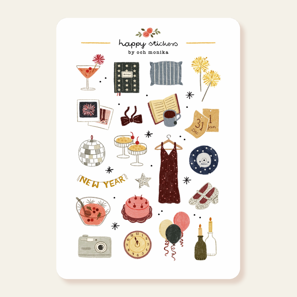 New Year's Eve Sticker Sheet | Och Monika