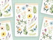 Pastel Flowers Sticker Sheet by Wild Pencil Studio | Papertail Fox
