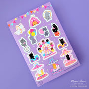 Carnival Cats Vinyl Sticker Sheet