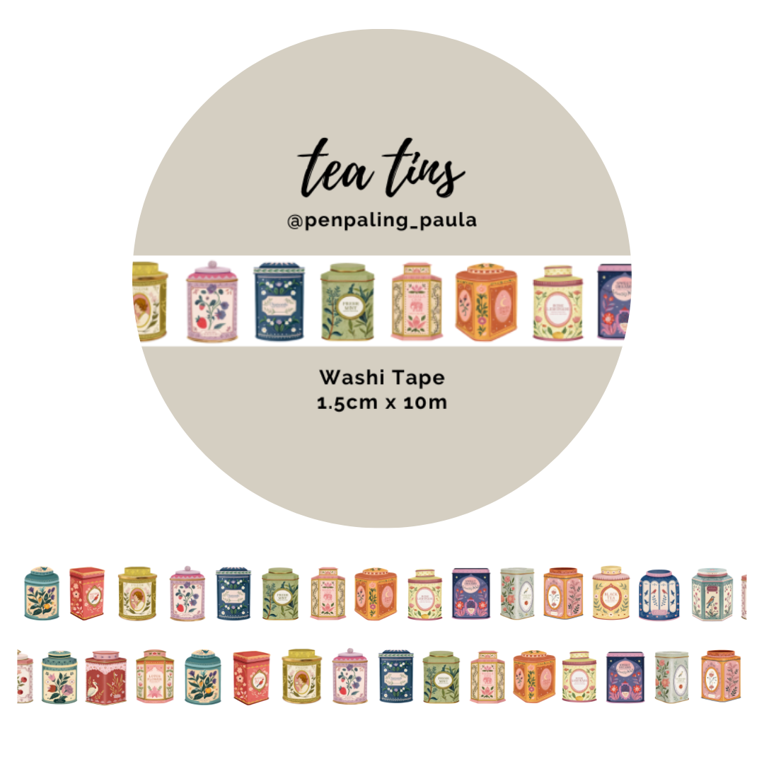 Tea Tins Washi Tape by Penpaling Paula | Papertail Fox
