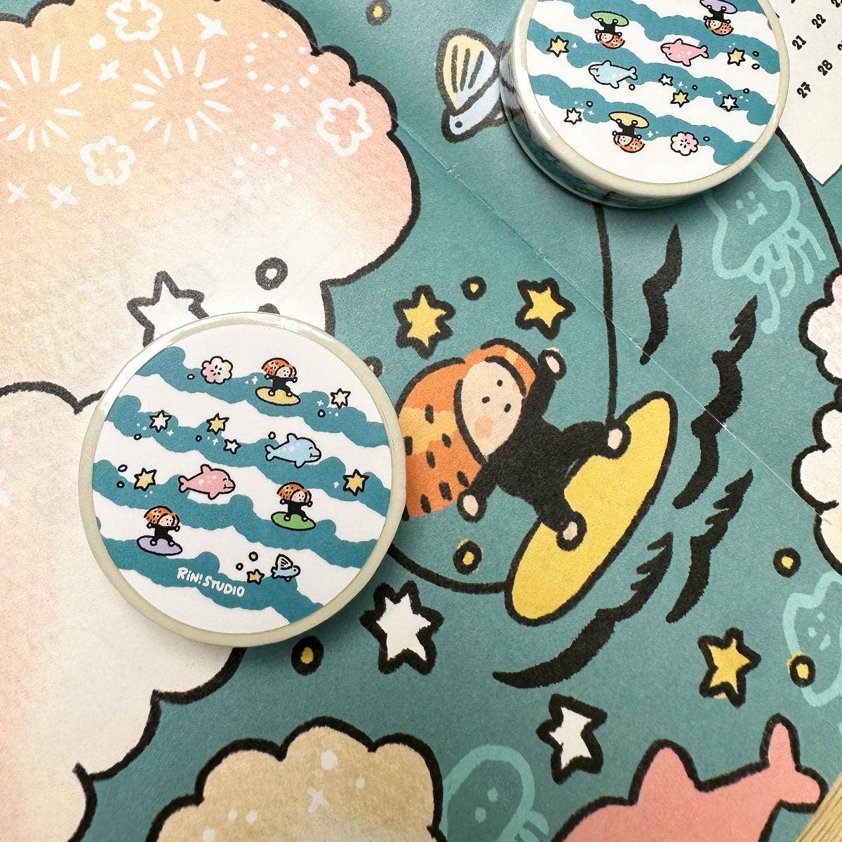 Wave Mini Washi Tape by RiN! Studio | Papertail Fox