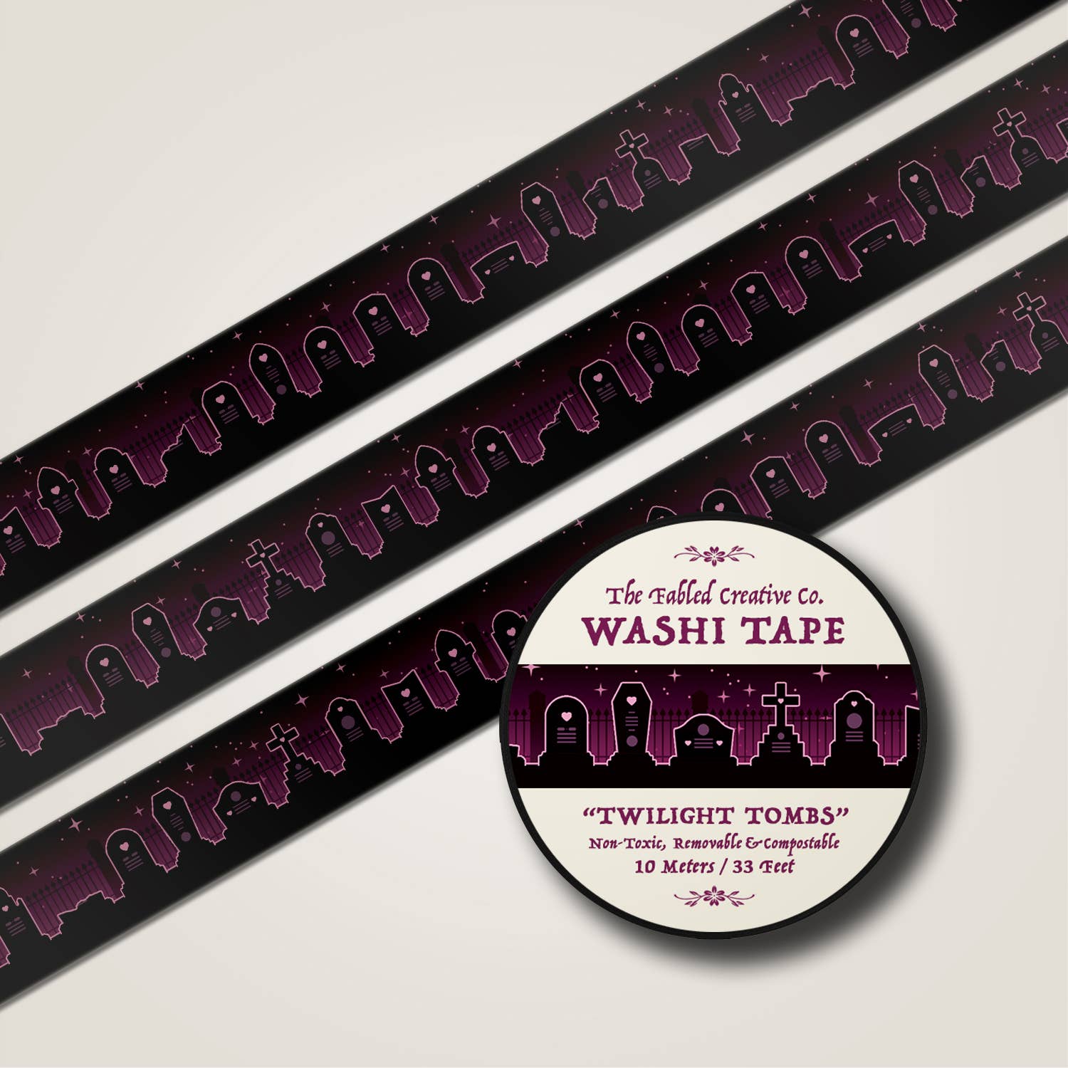 Twilight Tombs Washi Tape | The Fabled Creative Co.