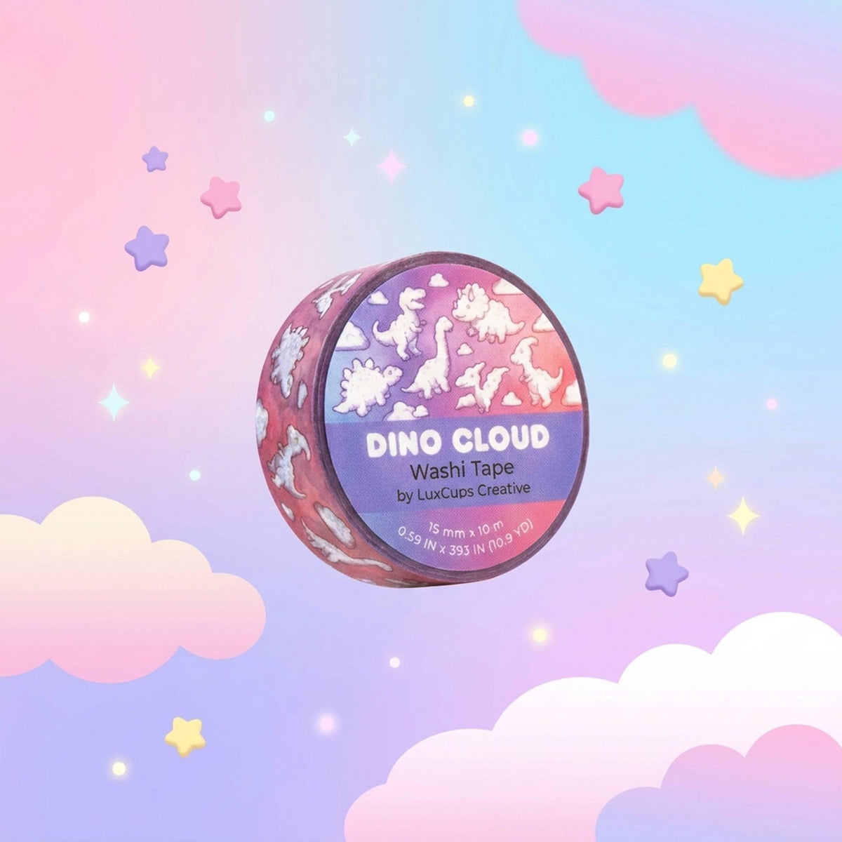 Dino Cloud Washi Tape | LuxCups Creative