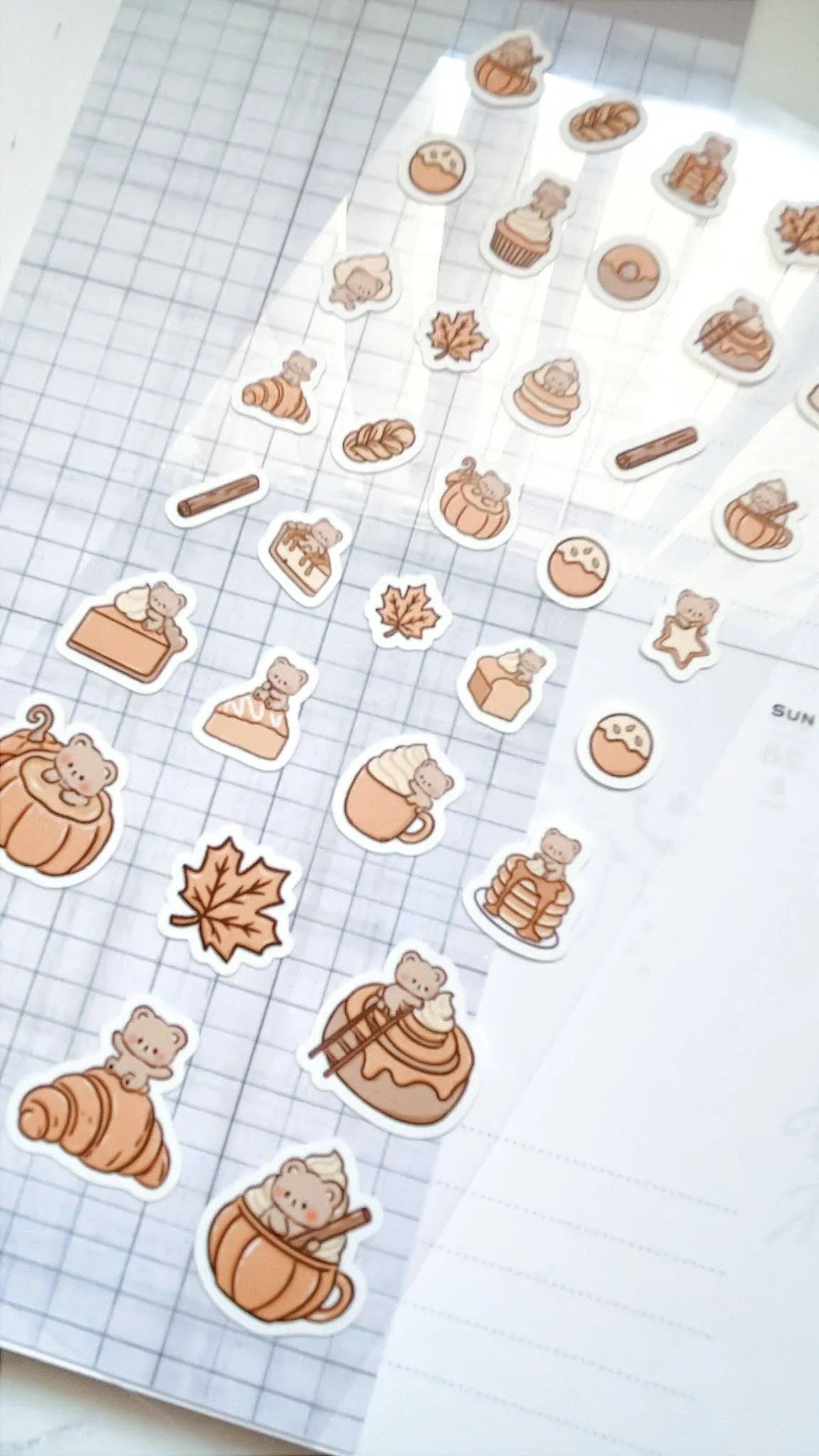 Pumpkin Spice Kuma Sticker Sheet | Kubo and Lucy - Papertail Fox