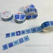 Patchwork Blues Washi Tape by Kate Mason Artist | Papertail Fox