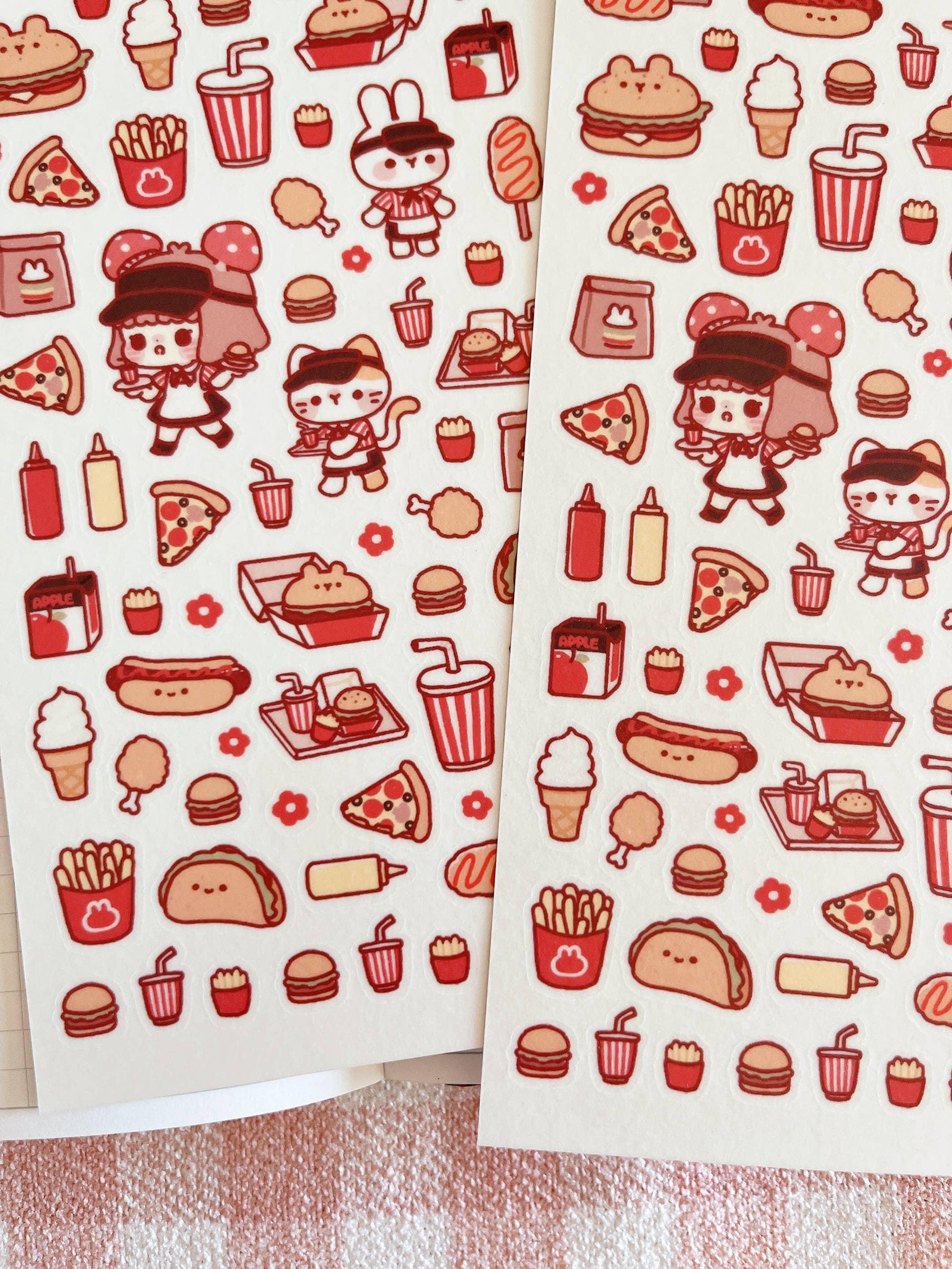 Burger Cafe Sticker Sheet No.054 - Papertail Fox
