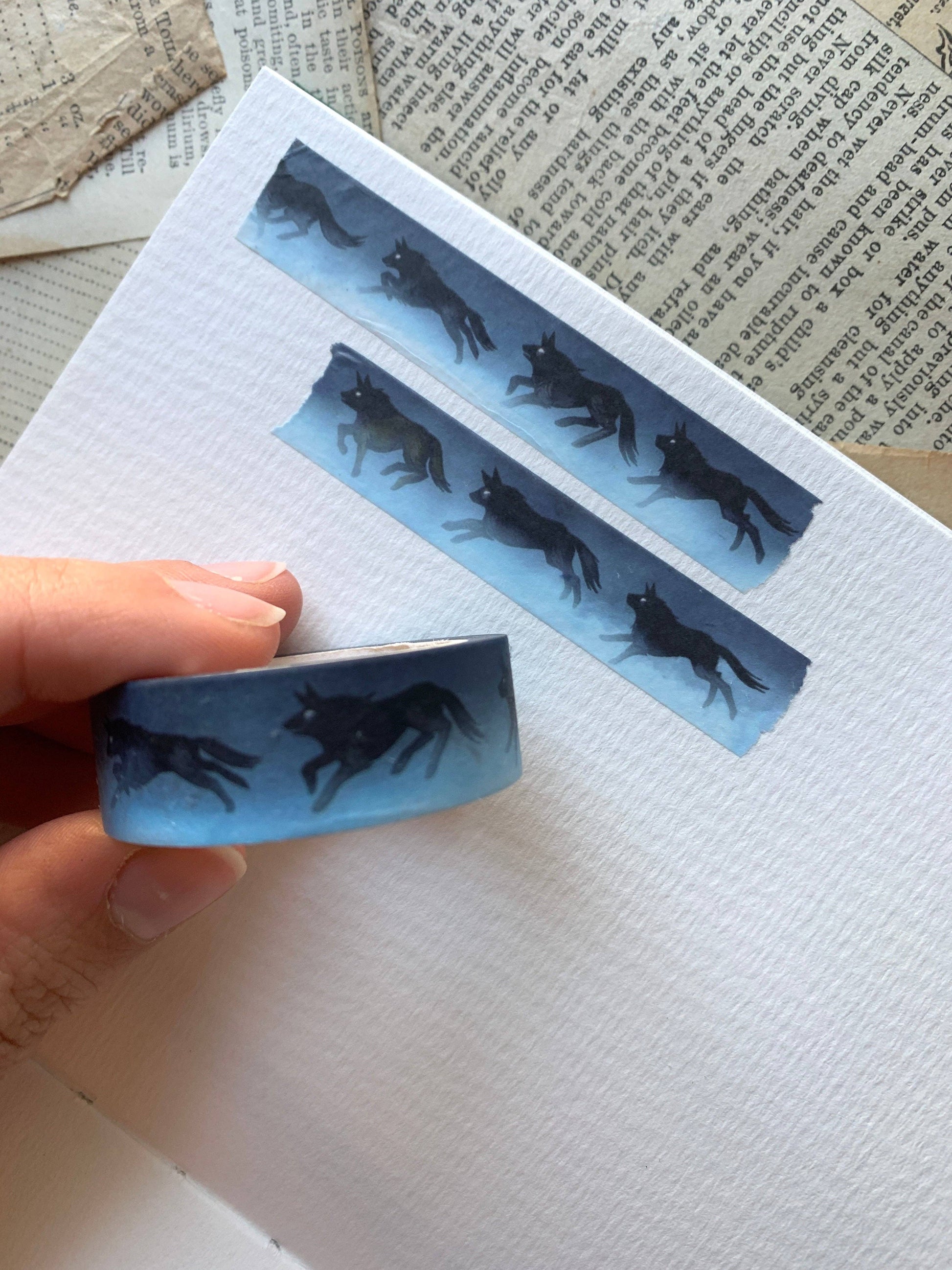 Wolf Pack 15mm Washi Tape by The Creeping Moon | Papertail Fox
