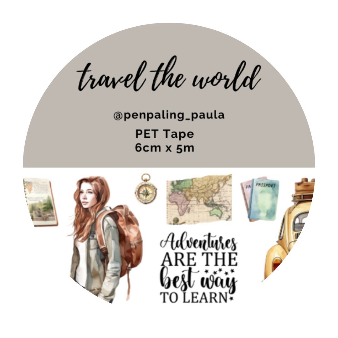 Travel the World Pre-Cut PET Tape | Penpaling Paula - Papertail Fox