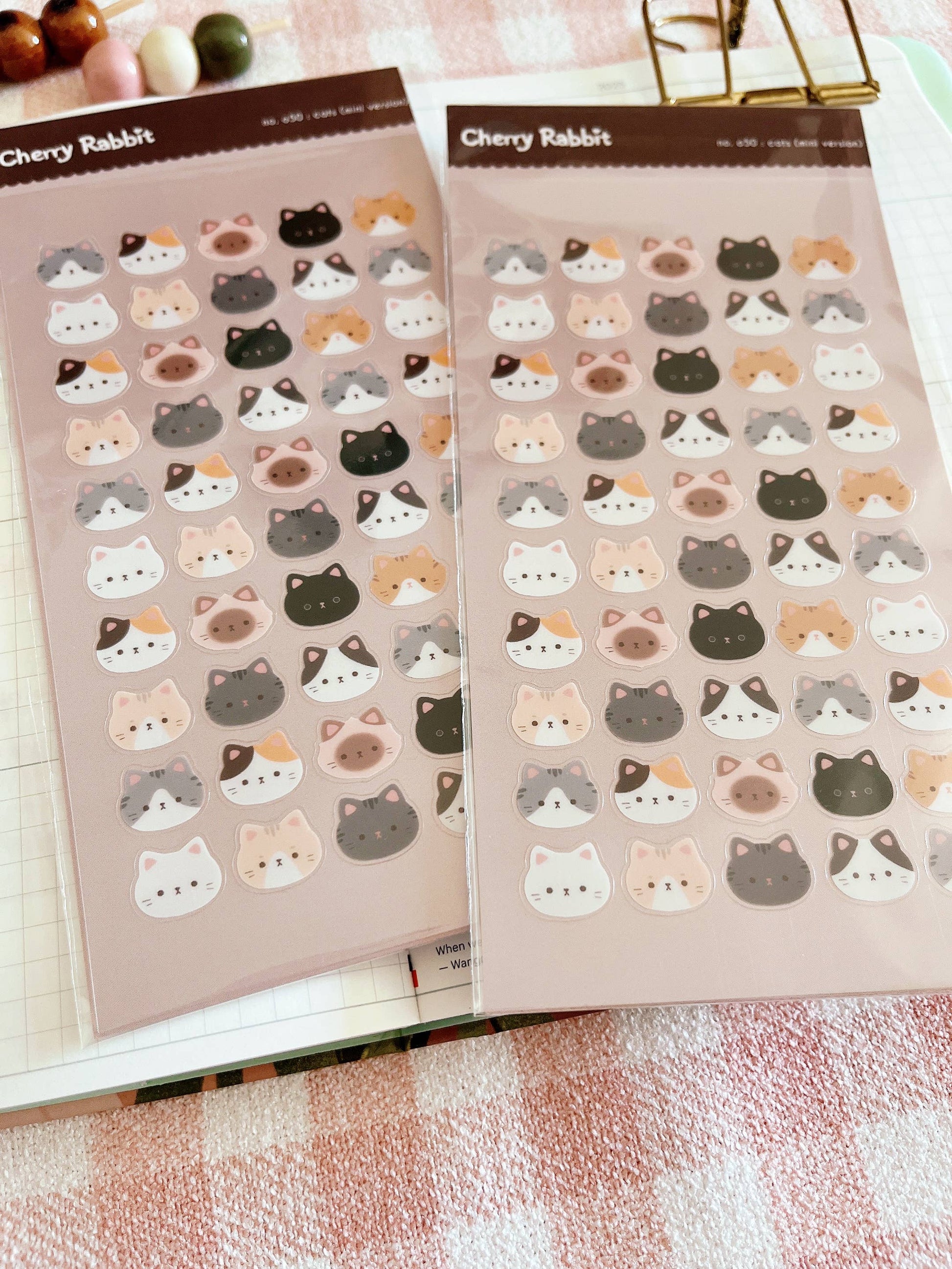 Cat Heads Sticker Sheet no.050 (ver. 2) by Cherry Rabbit | Papertail Fox