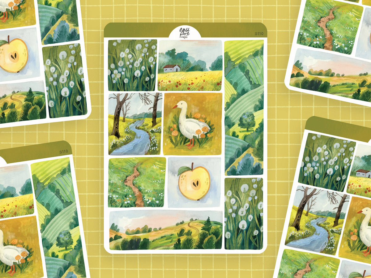 Spring Landscapes Sticker Sheet | Wild Pencil Studio