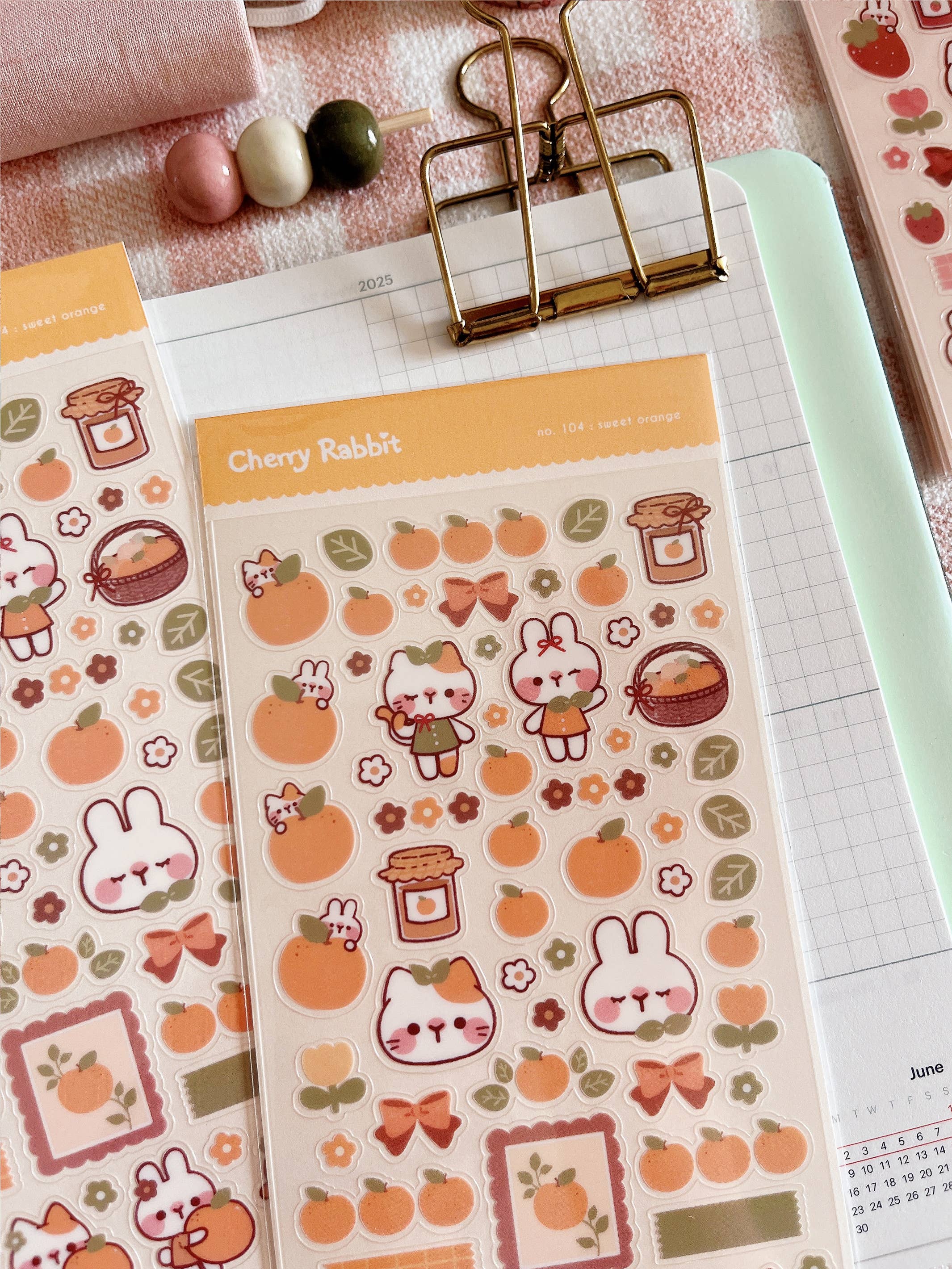 Sweet Orange Sticker Sheet no.104 by Cherry Rabbit | Papertail Fox