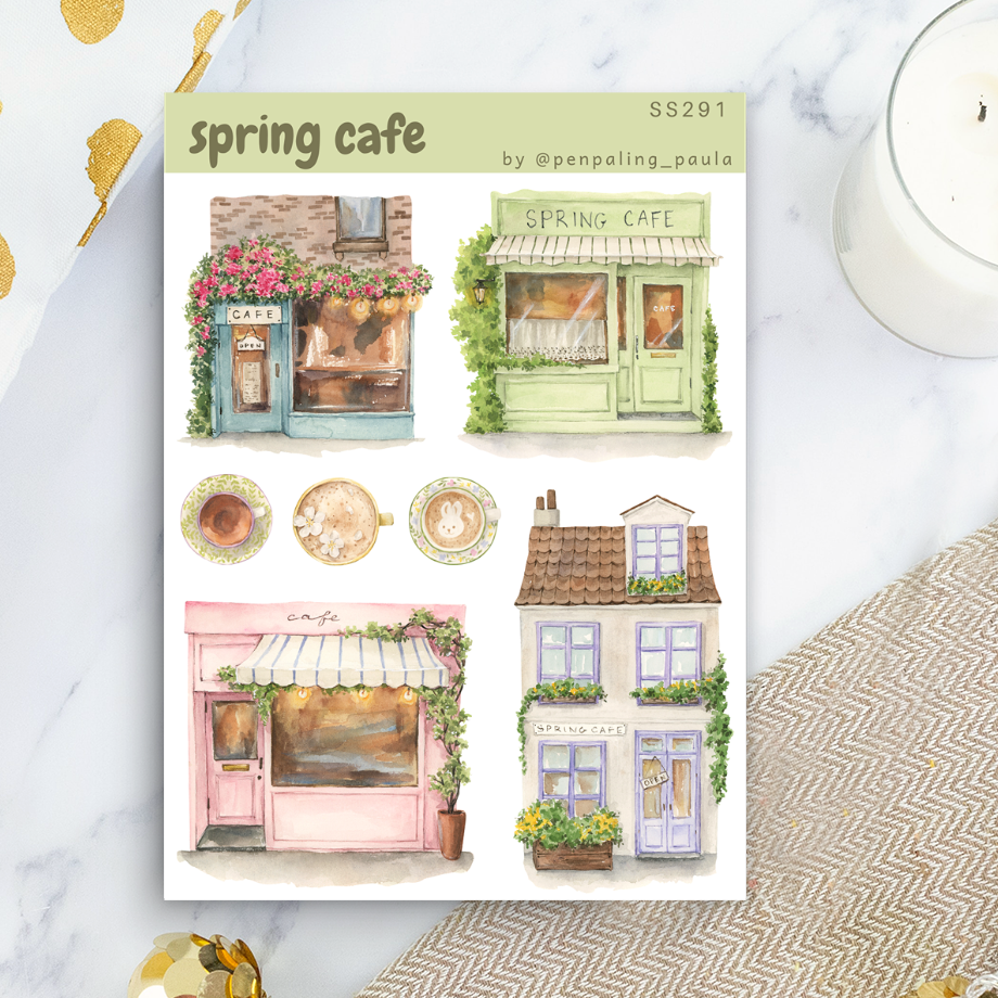 Spring Cafe Sticker Sheet by Penpaling Paula | Papertail Fox
