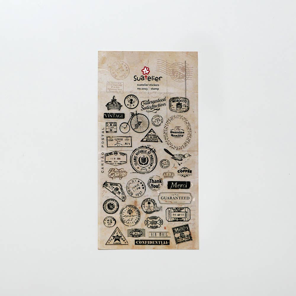 Vintage Stamp Sticker Sheet by Suatelier