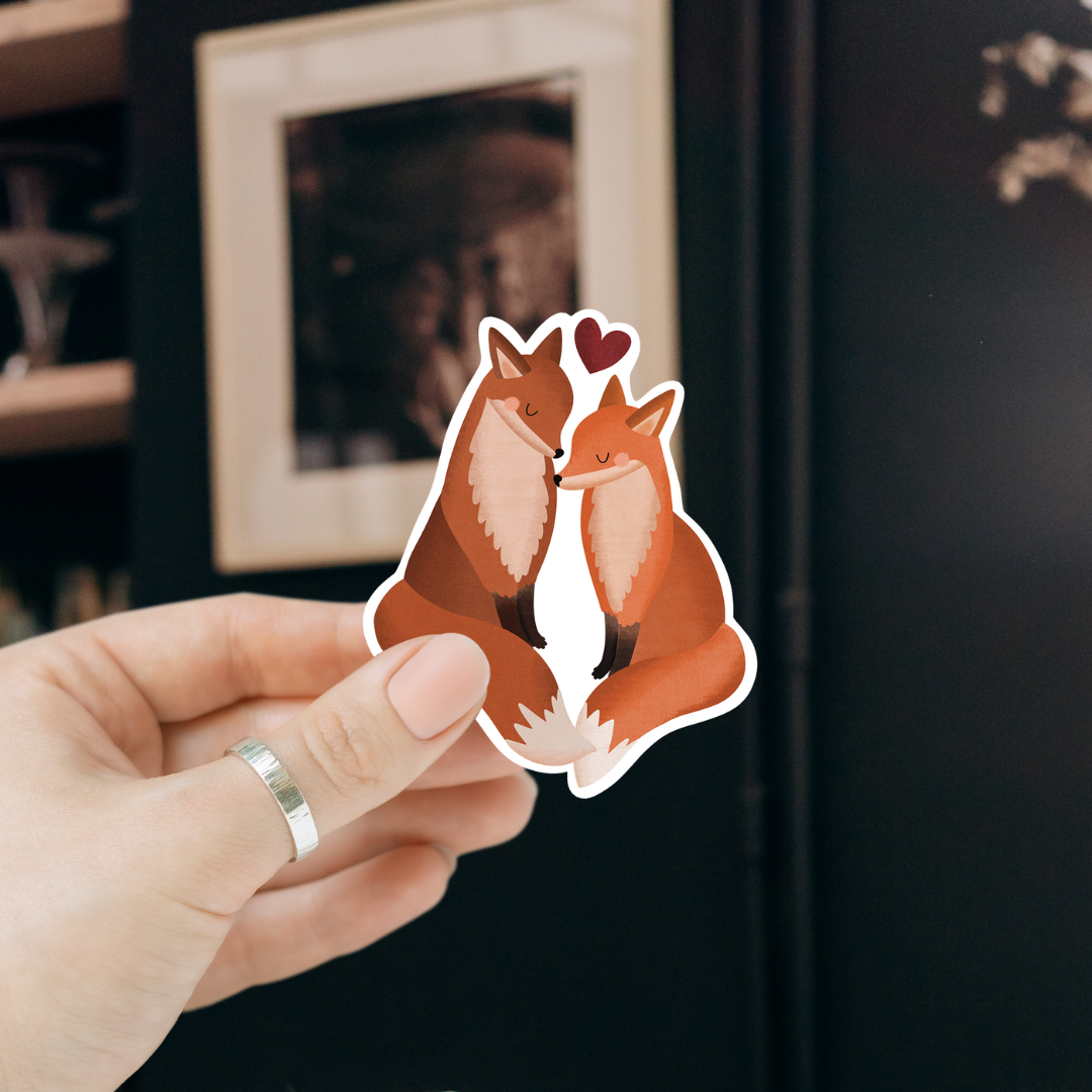Foxes in Love Vinyl Sticker | Tilda & Theo