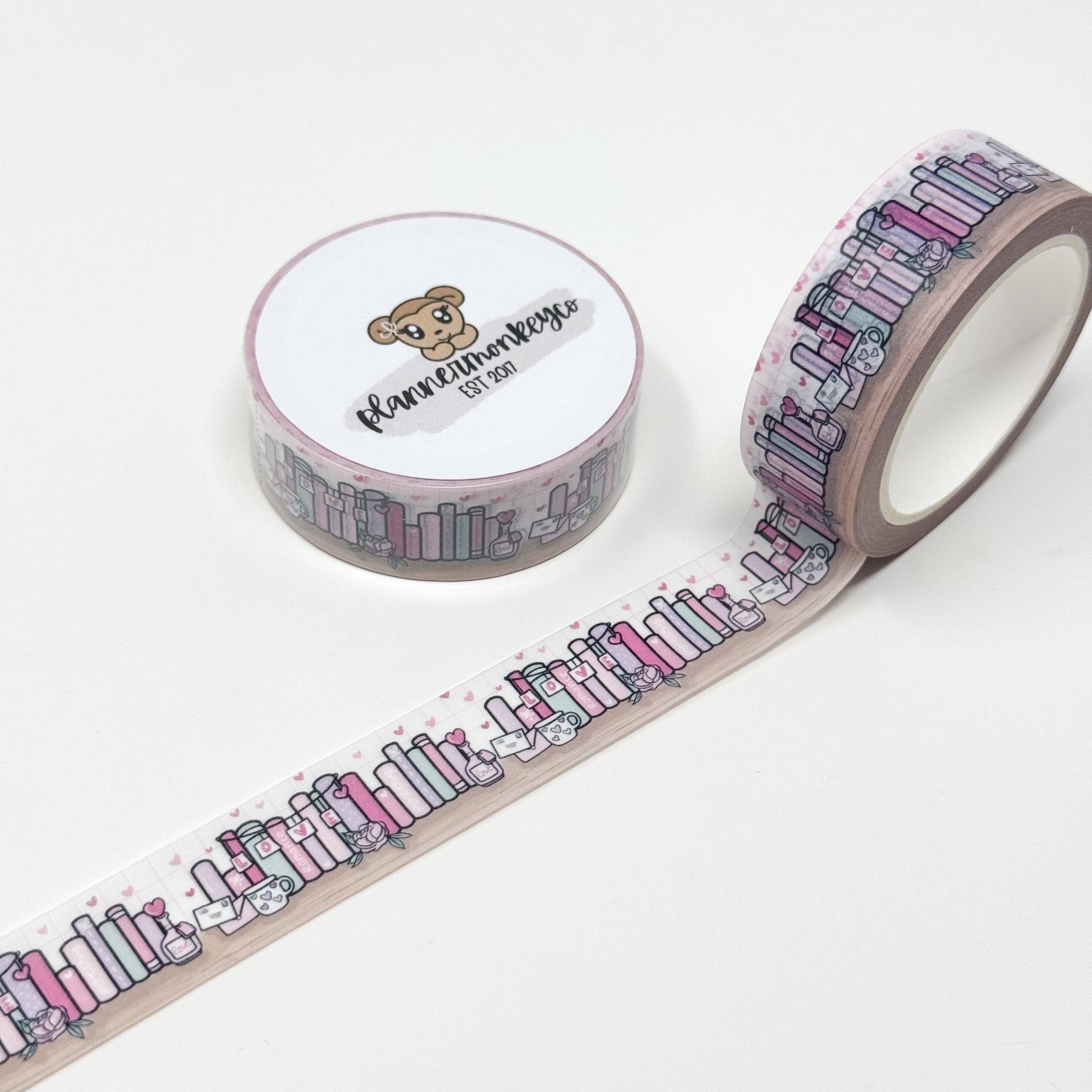 Bookshelf 12.0 Be Mine Bookish Washi Tape | Planner Monkey Co