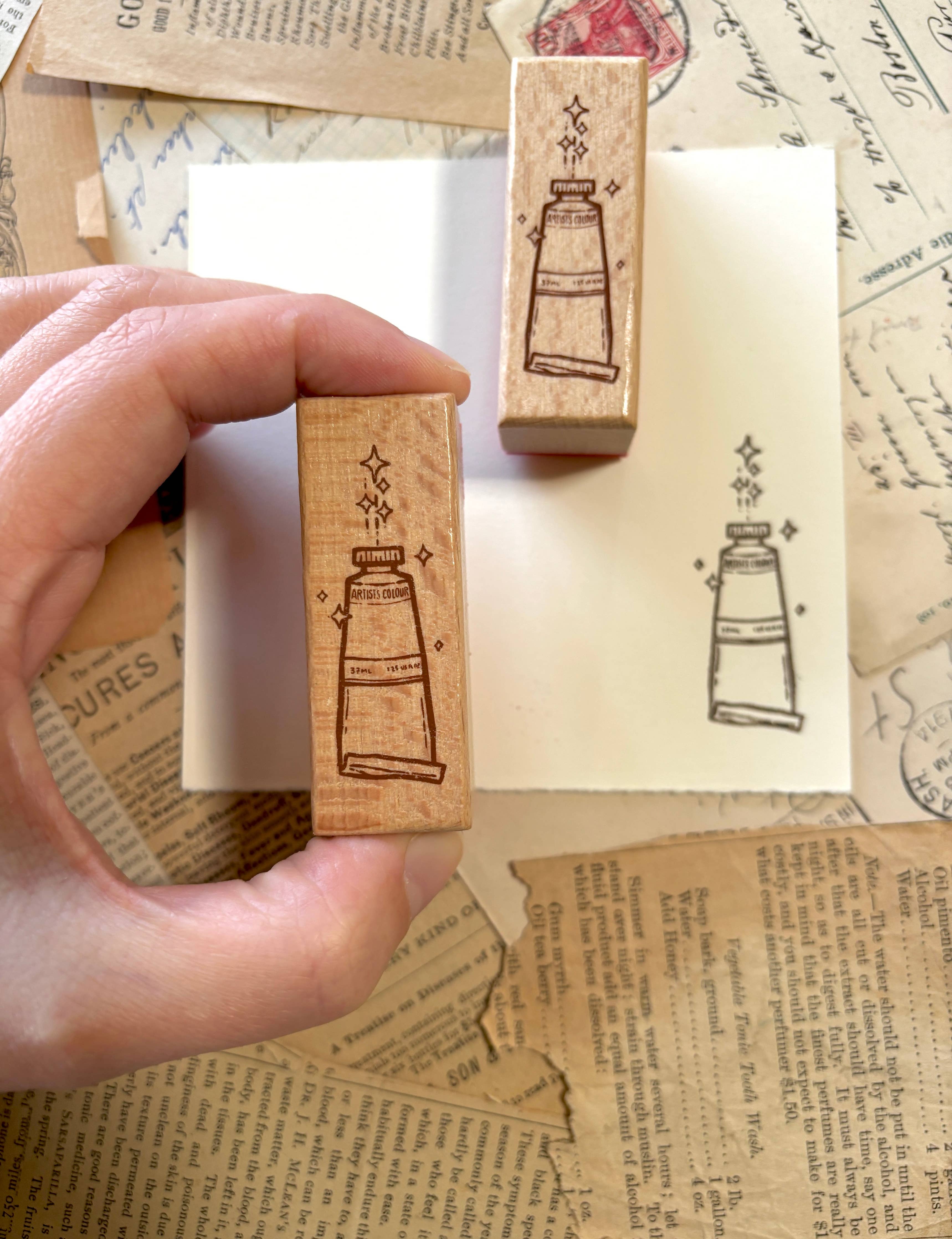 Paint Tube Rubber Stamp | The Creeping Moon