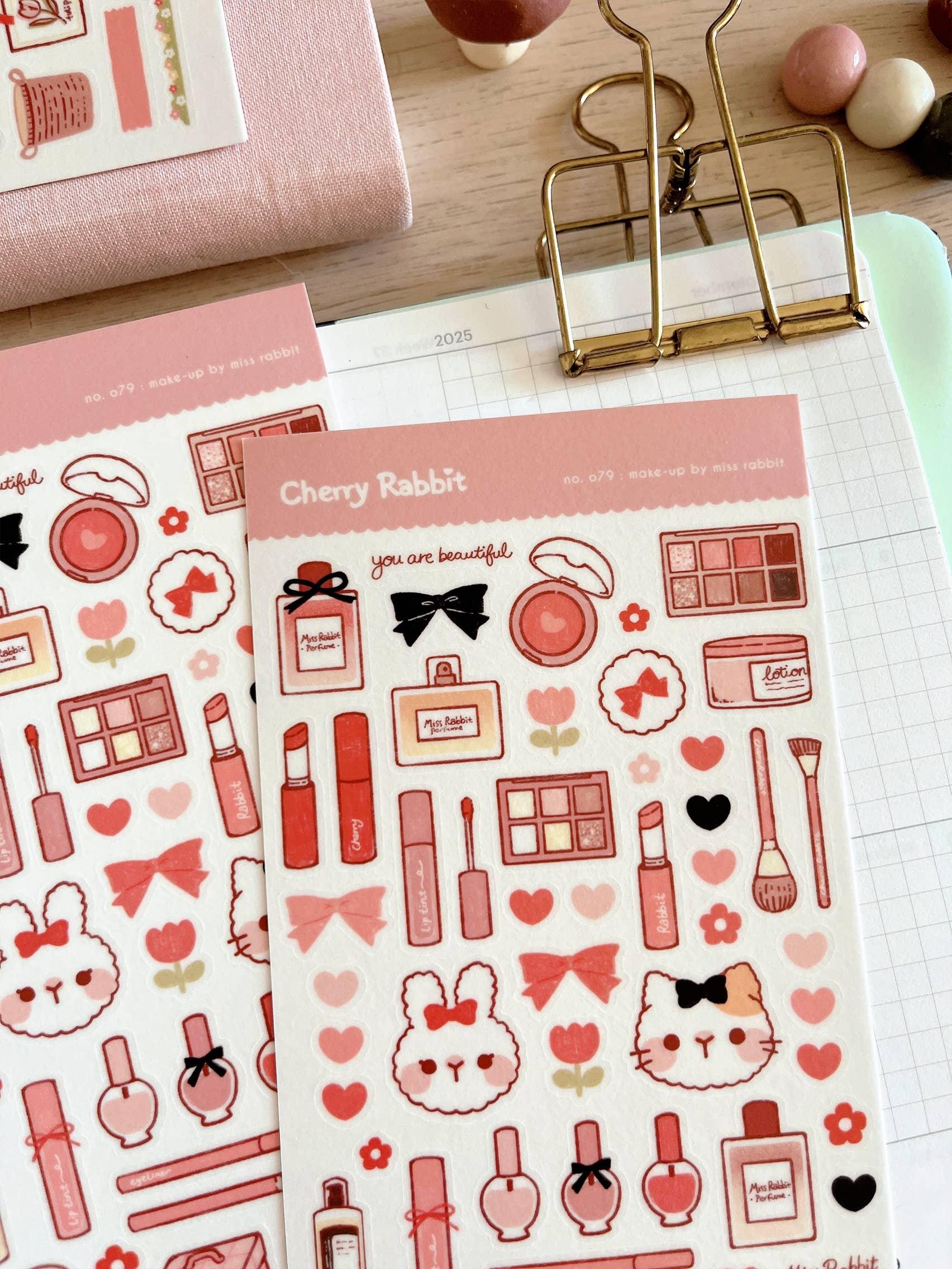Miss Rabbit Makeup Sticker Sheet no.079 - Papertail Fox