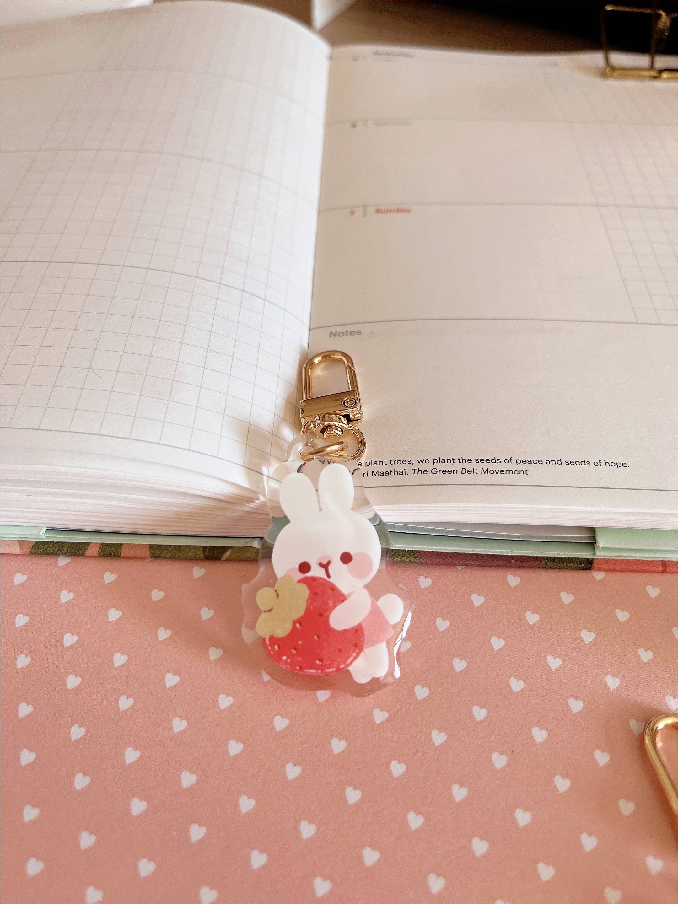 Strawberry Rabbit Keychain
