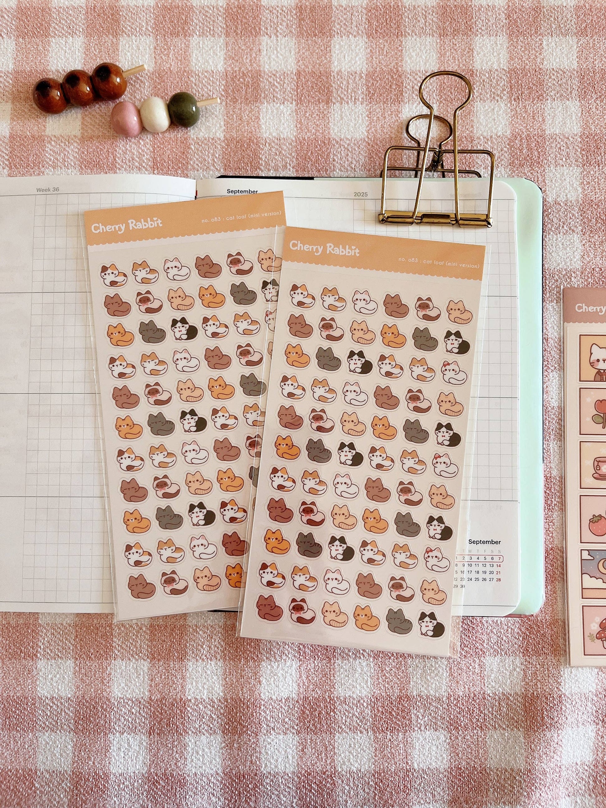 Cat Loafs Mini Sticker Sheet no.083 (ver. 2) by Cherry Rabbit | Papertail Fox