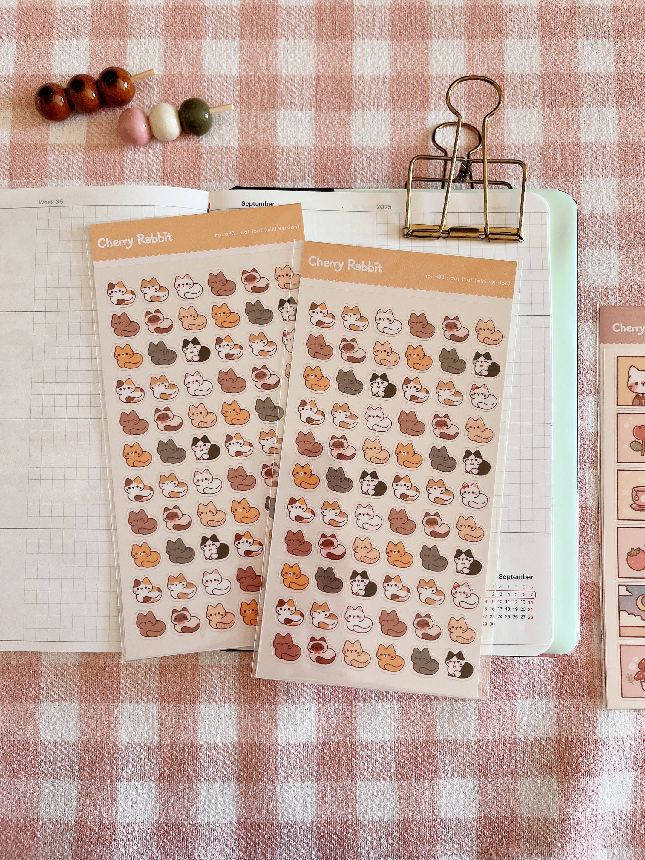 Cat Loafs Mini Sticker Sheet no.083 (ver. 2) by Cherry Rabbit | Papertail Fox