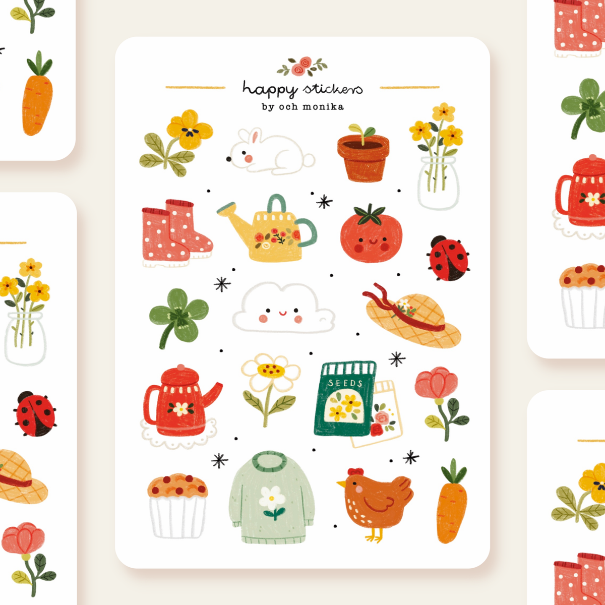 Spring Sticker Sheet by Och Monika | Papertail Fox